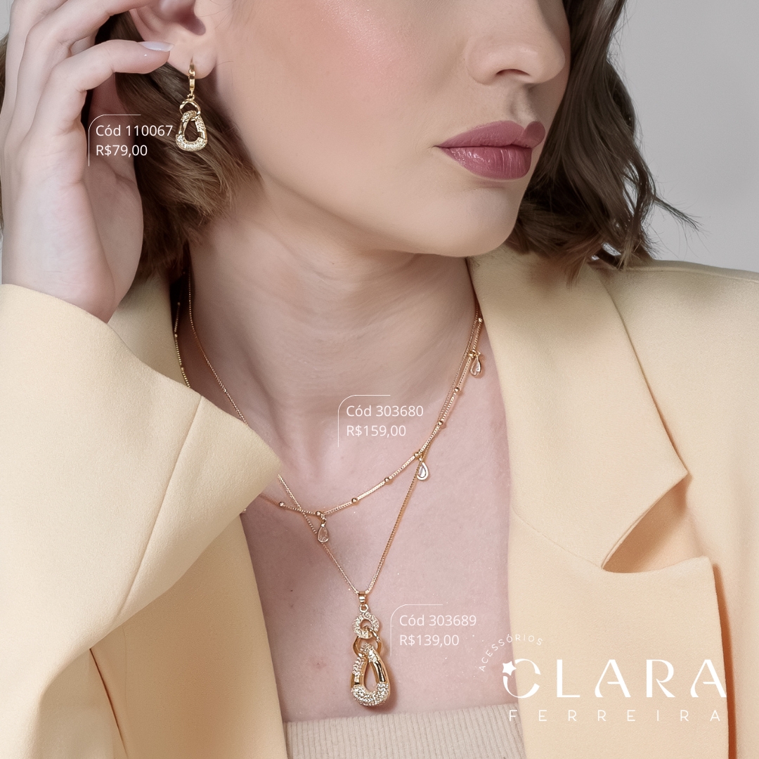 COLAR VENEZIANA C/ BOLINHAS COM 5 TIFFANYS GOTA 9MM PENDURADAS - 45CM - Dourado