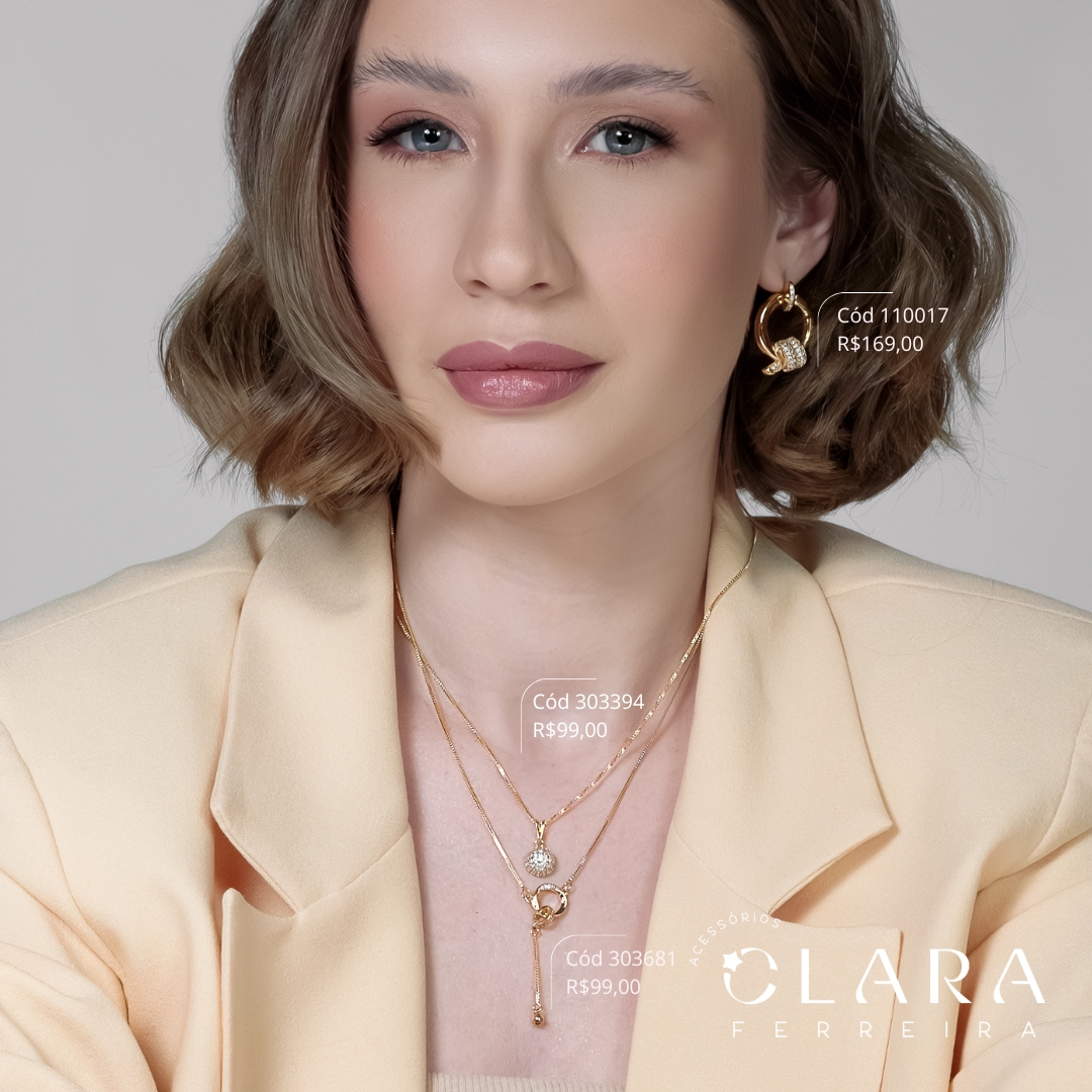 COLAR GRAVATINHA C/ PINGENTE CIRCULO FIO TORCIDO MICROZIRCÔNIAS  - 10MM - 45CM - Dourado