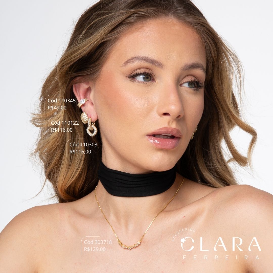 COLAR VENEZIANA C/ PINGENTE 5 CHUVEIRINHOS QUADRADOS MICROZIRCÔNIAS FIXOS - 4MM - 45CM - Dourado