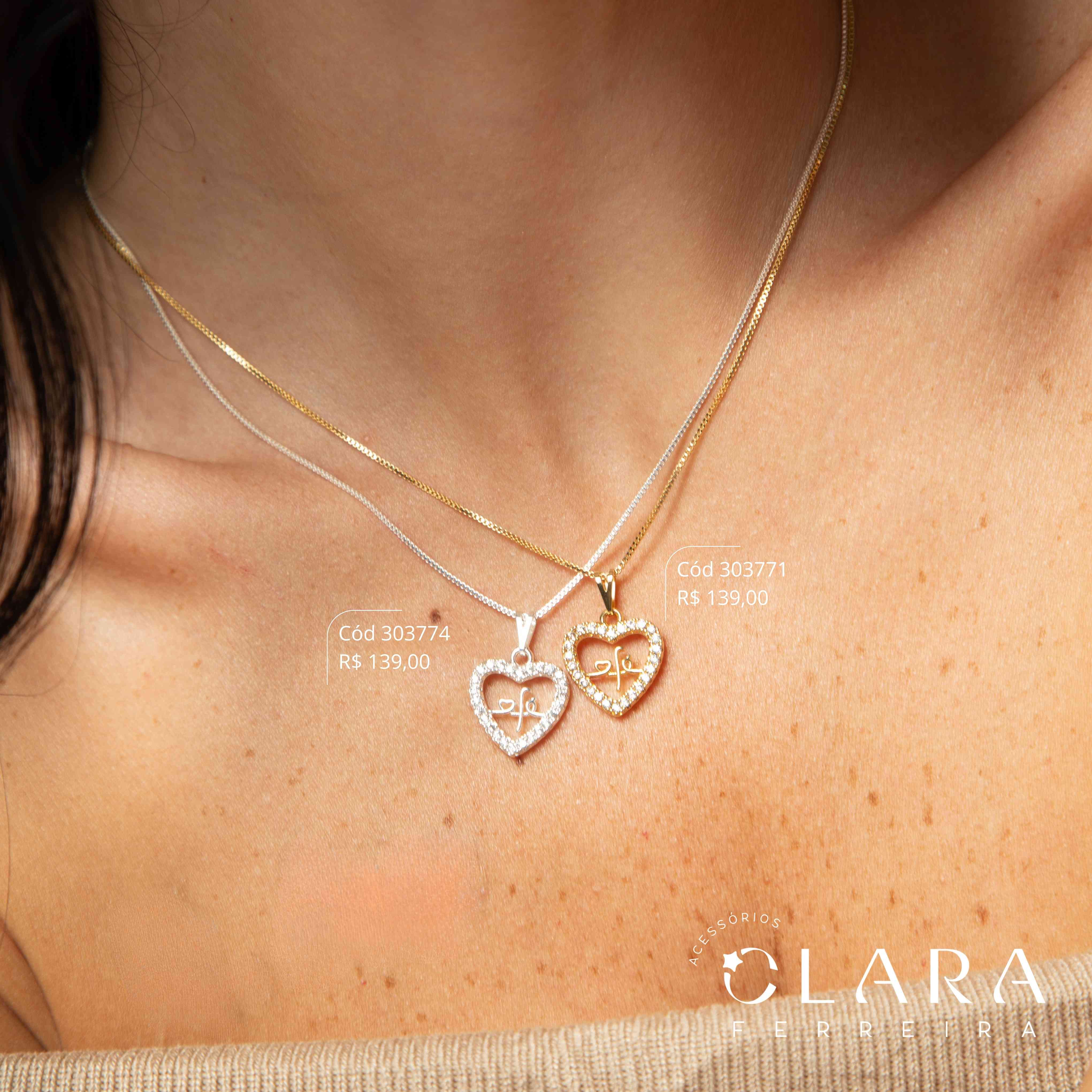 COLAR VENEZIANA C/ PINGENTE MANDALA CORAÇÃO VAZADA C/ FÉ LISO ADORNADO MICROZIRCÔNIAS - 15MM - 45CM - Banho de Prata