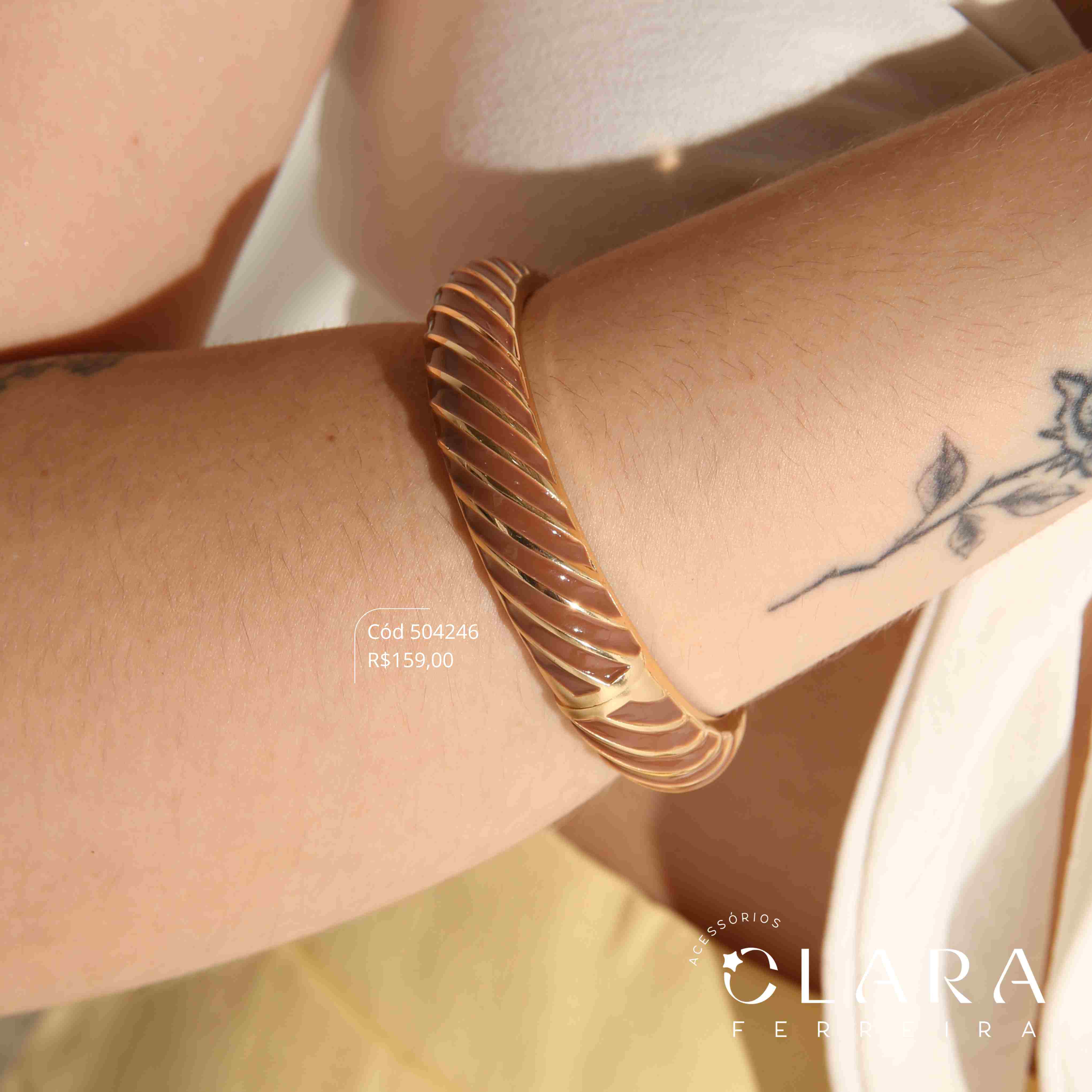 PULSEIRA BRACELETE RÍGIDO RESINADO  - 12MM