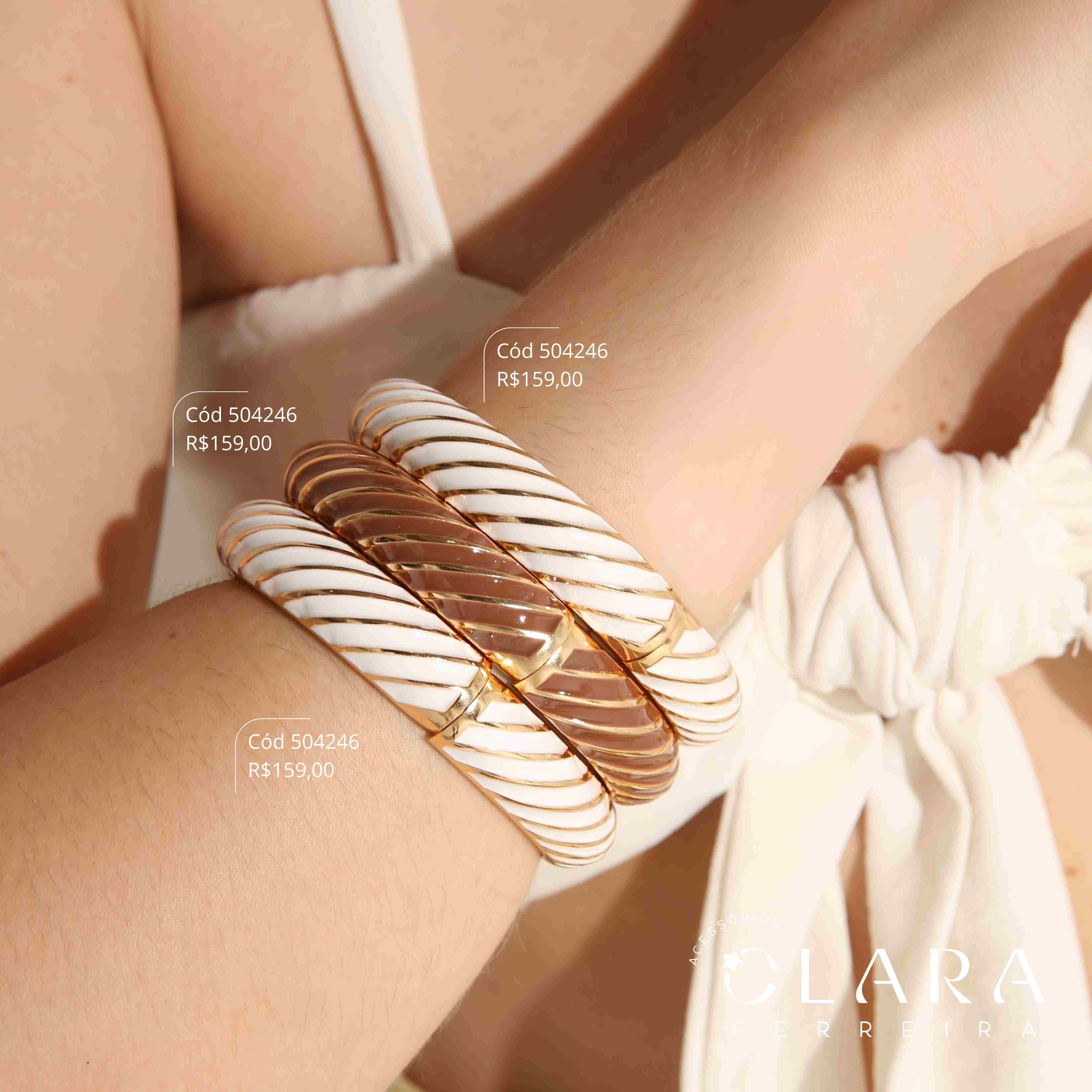 PULSEIRA BRACELETE RÍGIDO RESINADO  - 12MM