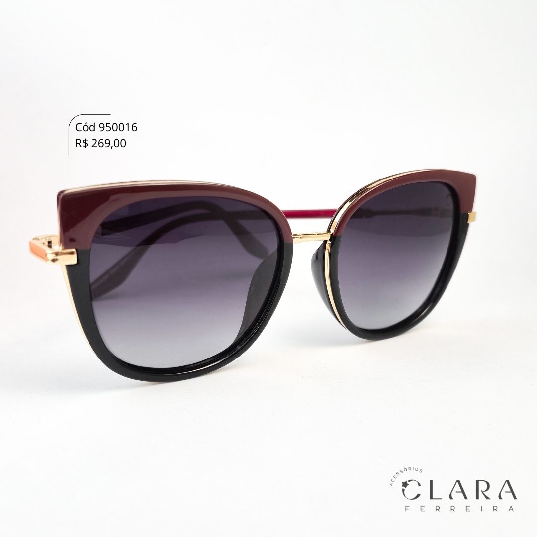 Óculos Solar GATINHO VINHO C/ PRETO - INSPIRAÇÃO GUCCI - Lente Anti-impacto Polarizada - TP7420-C1