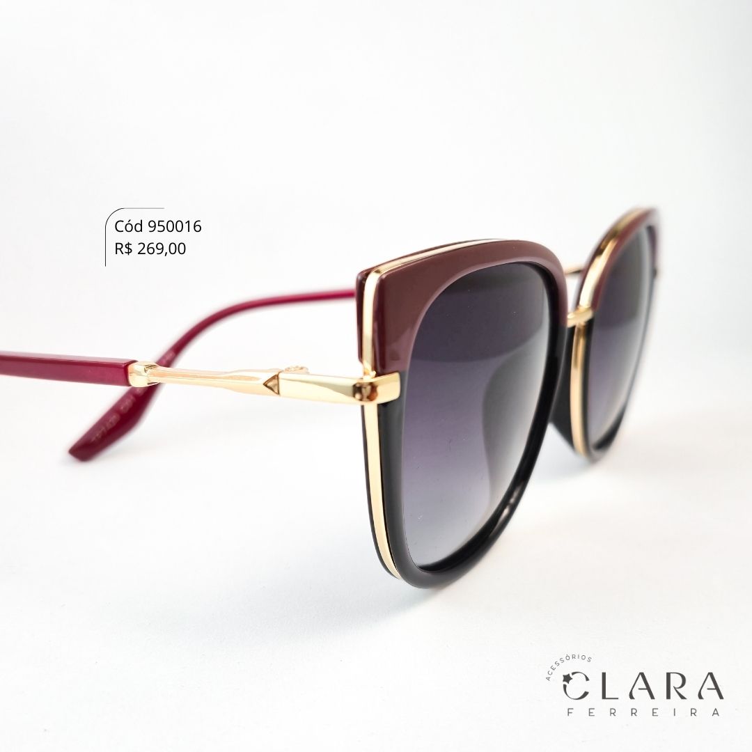 Óculos Solar GATINHO VINHO C/ PRETO - INSPIRAÇÃO GUCCI - Lente Anti-impacto Polarizada - TP7420-C1