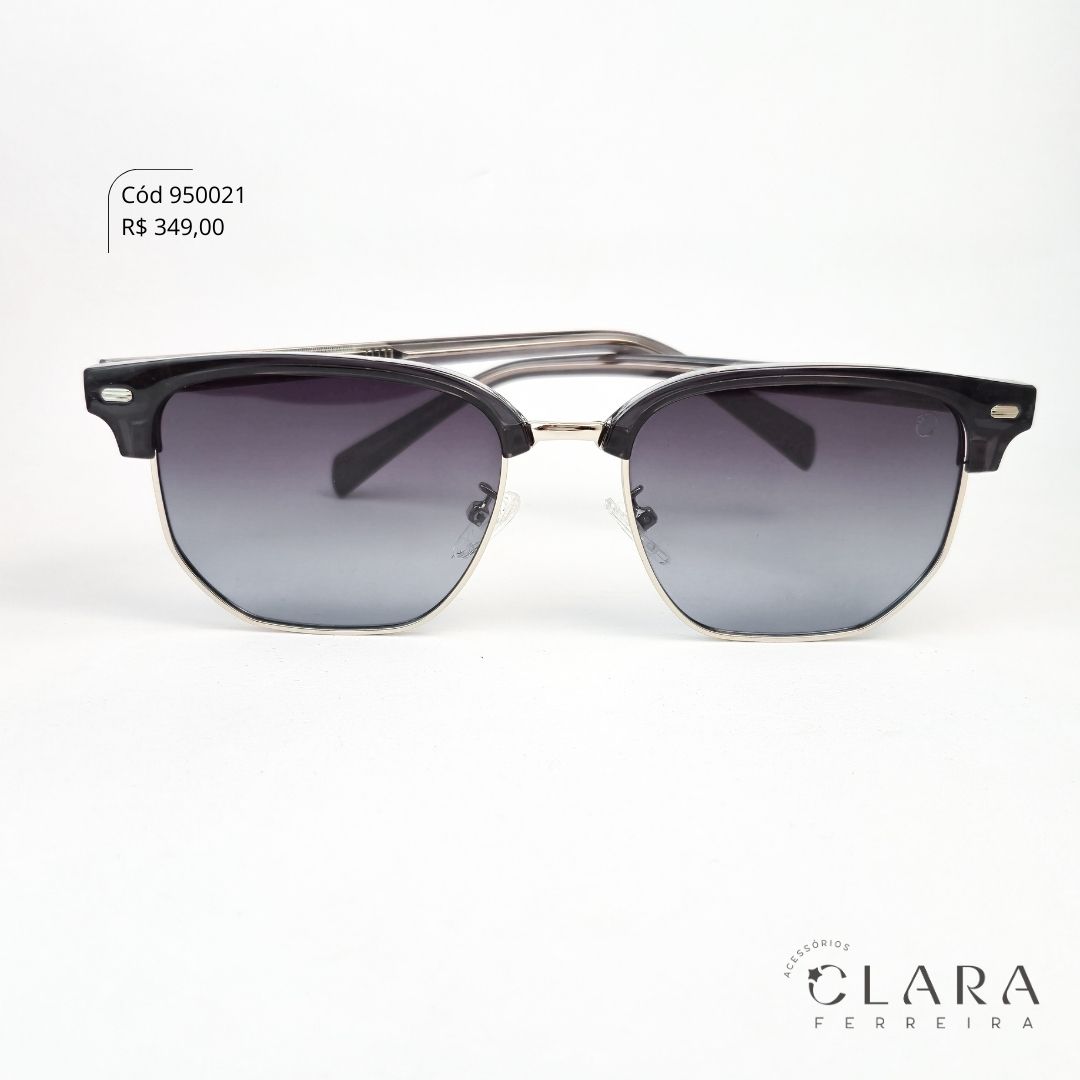Óculos Solar BROWLINE PRETO - INSPIRAÇÃO RAY-BAN - Lente Anti-impacto Polarizada - CZ4203P-C3