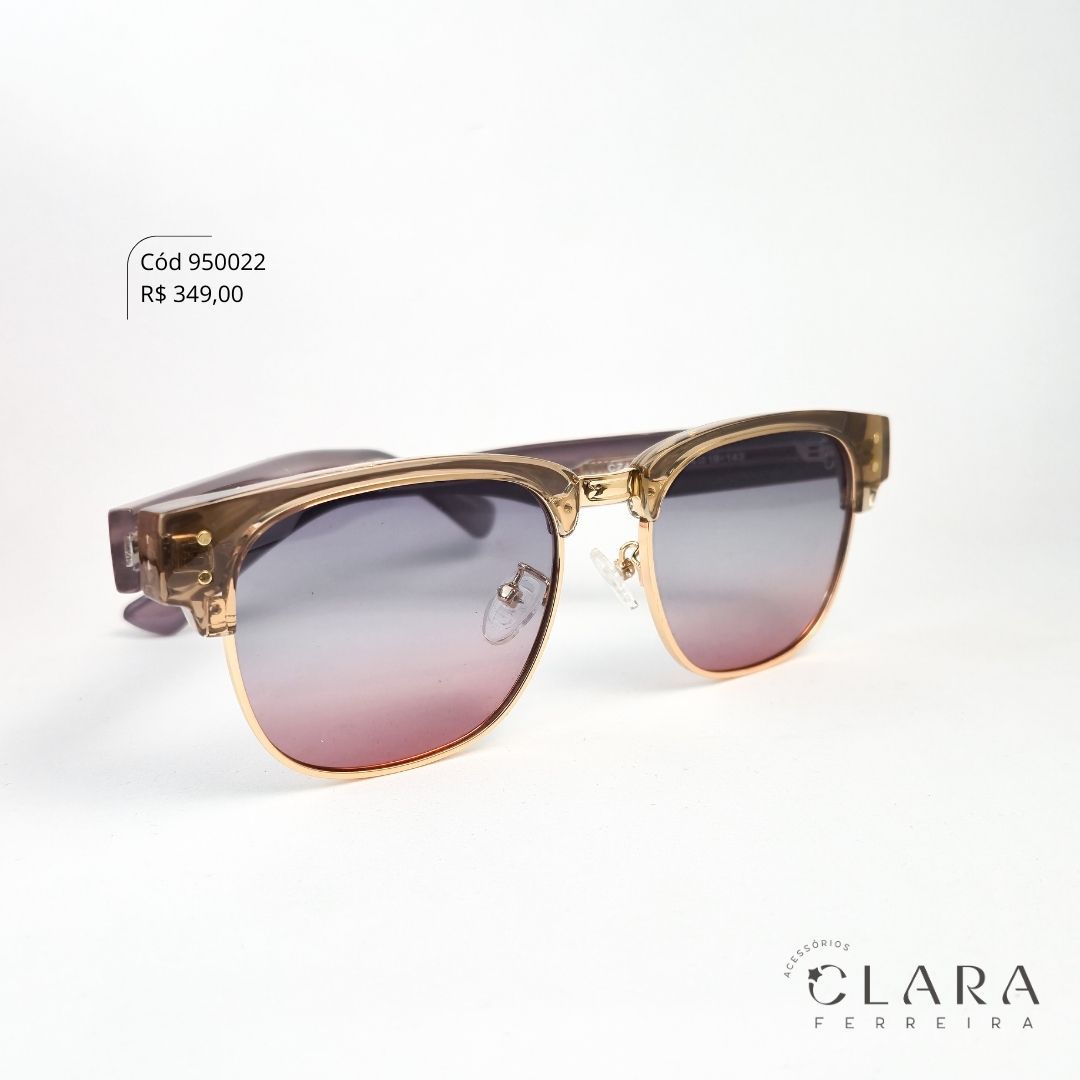 Óculos Solar BROWLINE MARROM - INSPIRAÇÃO RAY-BAN - Lente Anti-impacto Polarizada - CZ4199P-C3