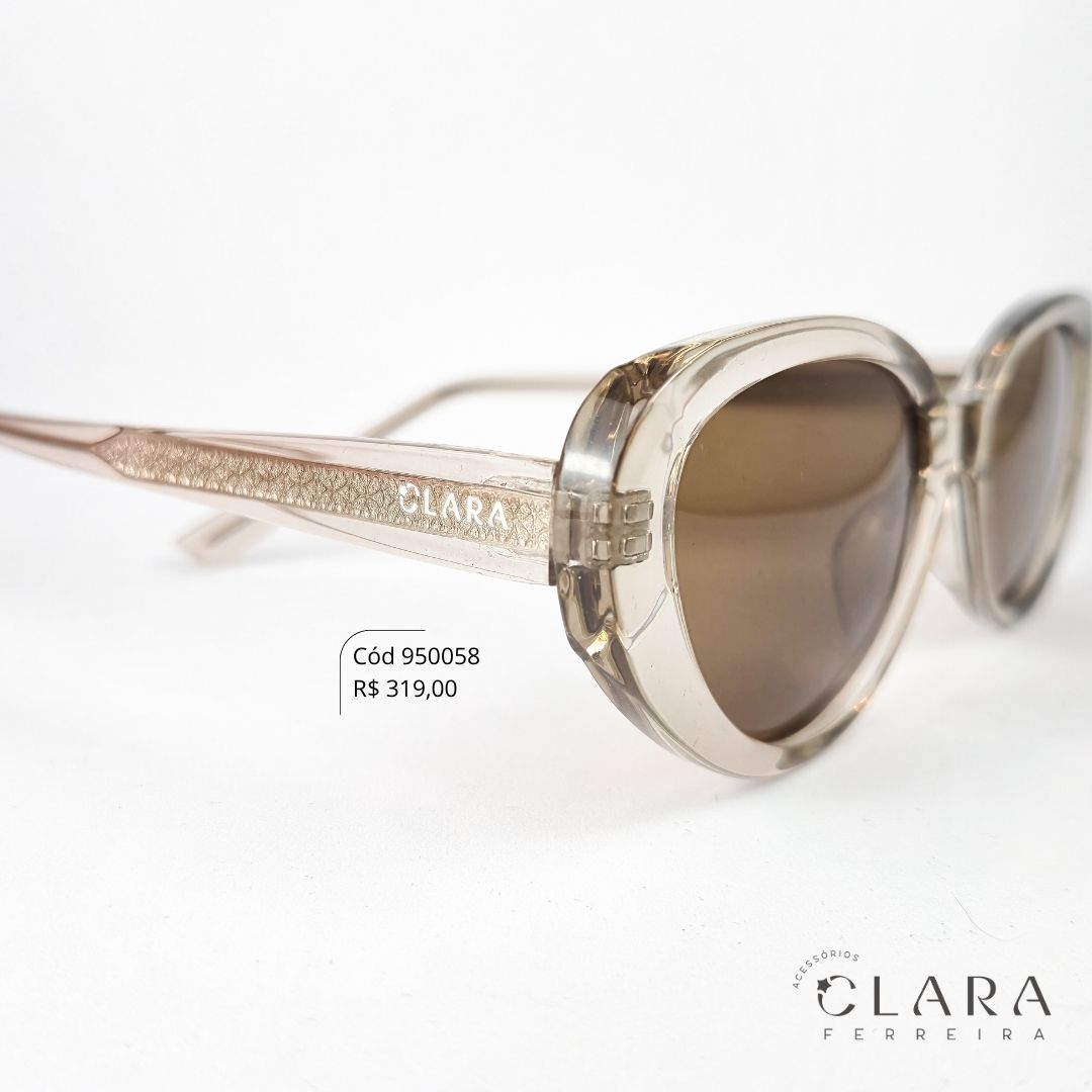 Óculos Solar OVAL MARROM FUMÊ - INSPIRAÇÃO PRADA - Lente Anti-impacto Polarizada - BK1009-C9