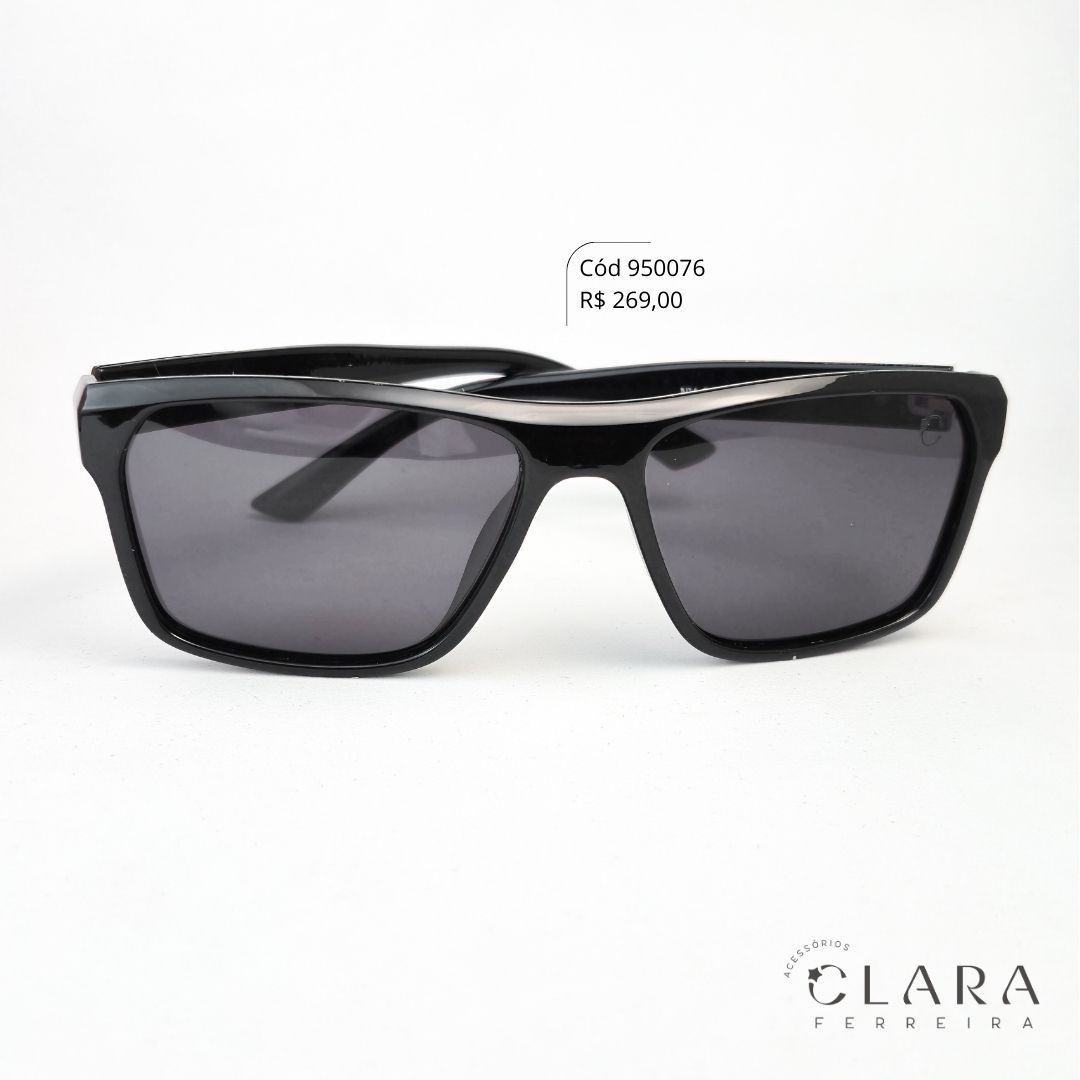 Óculos Solar MASCULINO PRETO - INSPIRAÇÃO RAY-BAN - Lente Anti-impacto Polarizada - NV90565-1