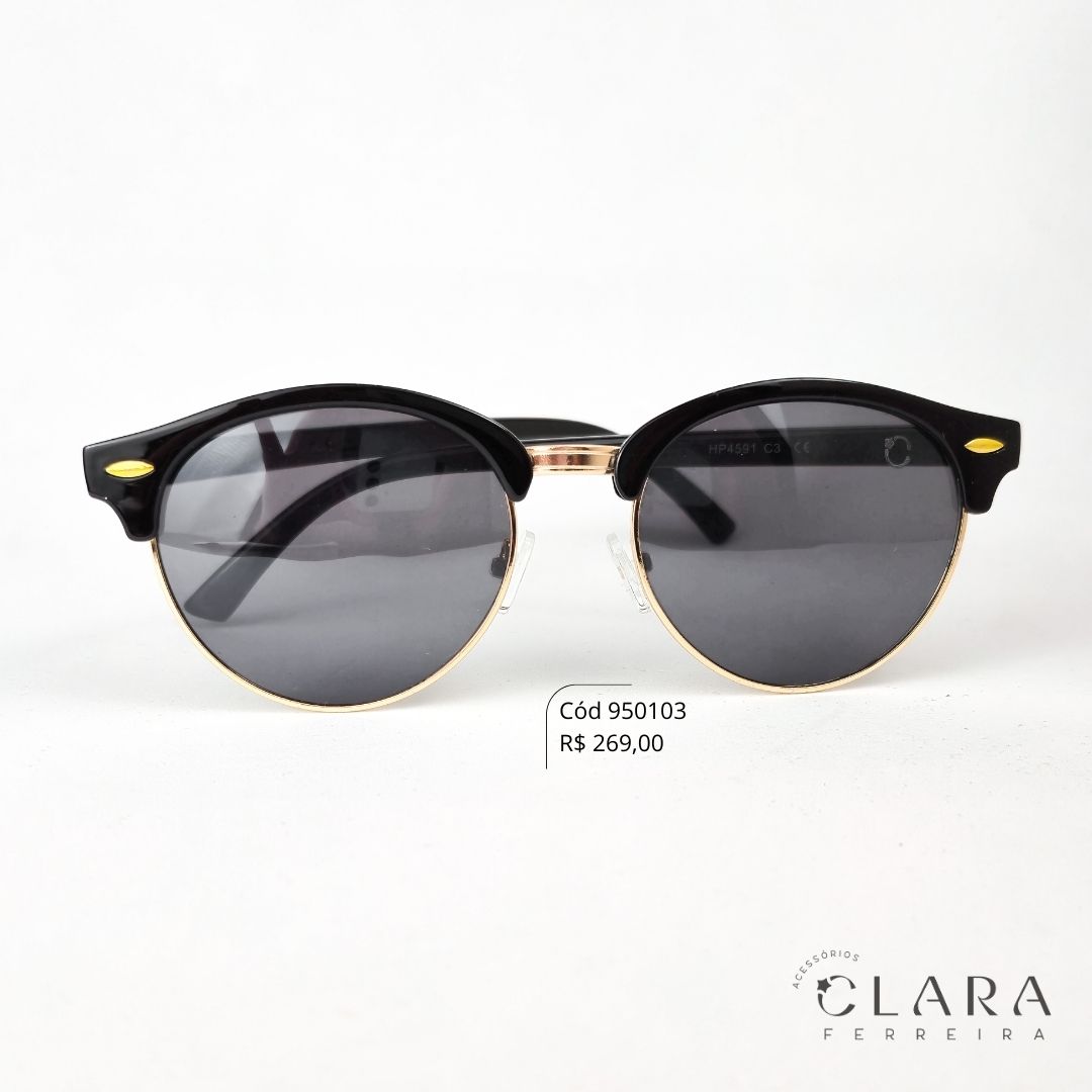 Óculos Solar BROWLINE MARROM - INSPIRAÇÃO RAY-BAN - Lente Resina - HP4591-C3