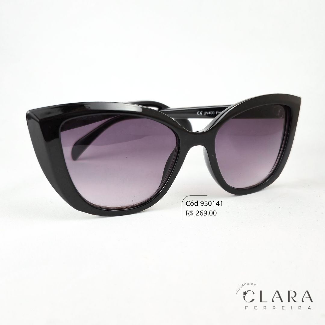 Óculos Solar REDONDO PRETO – INSPIRAÇÃO GUCCI - Lente Resina - OM50663-C1