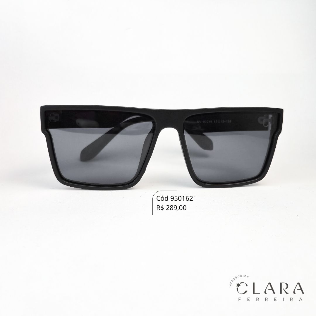Óculos Solar MASCULINO QUADRADO PRETO - INSPIRAÇÃO RAY-BAN - Lente Anti-impacto Polarizada - NV90246-1
