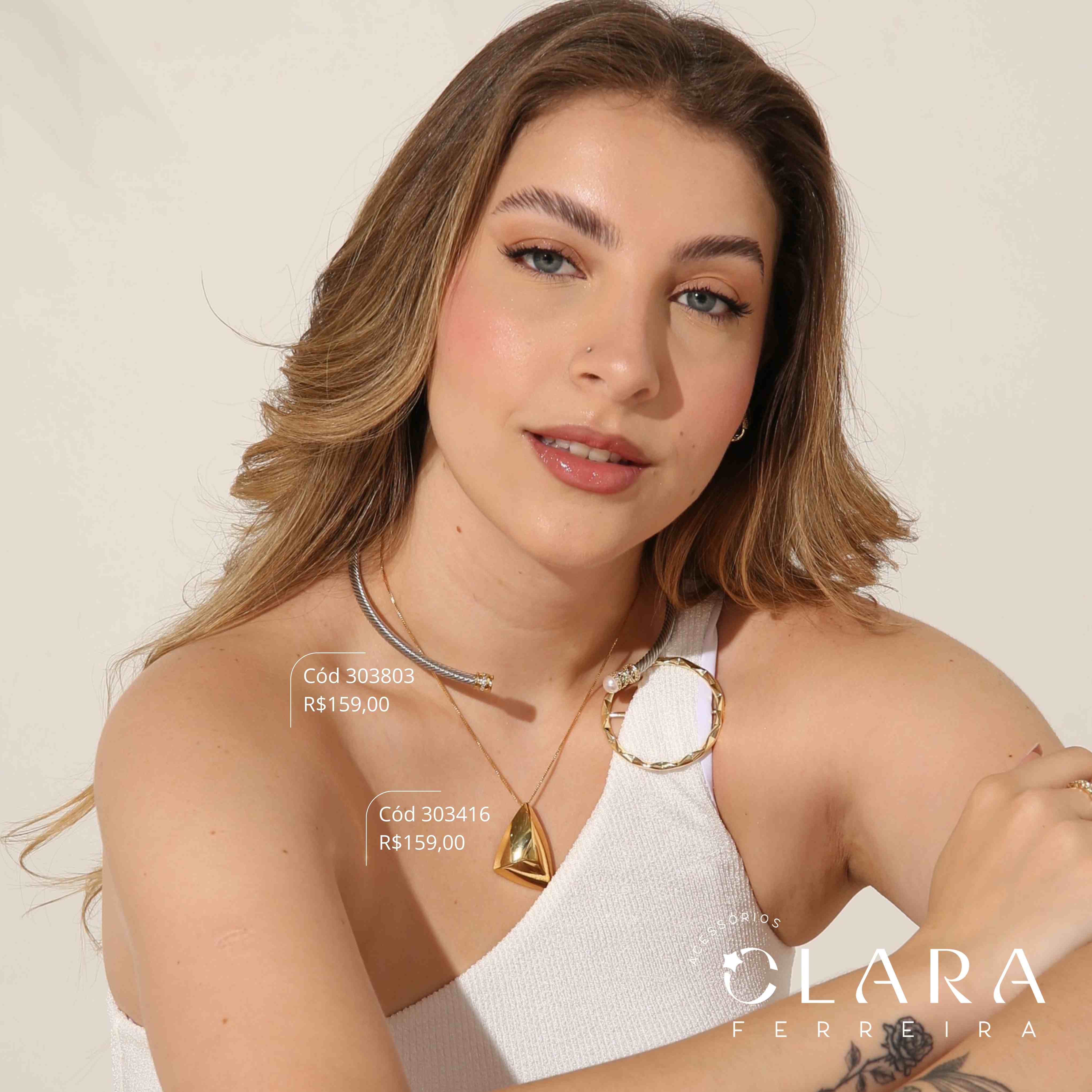 COLAR CHOKER FIO RIGIDO TORCIDO / C PONTAS MICRÔZIRCONIAS -