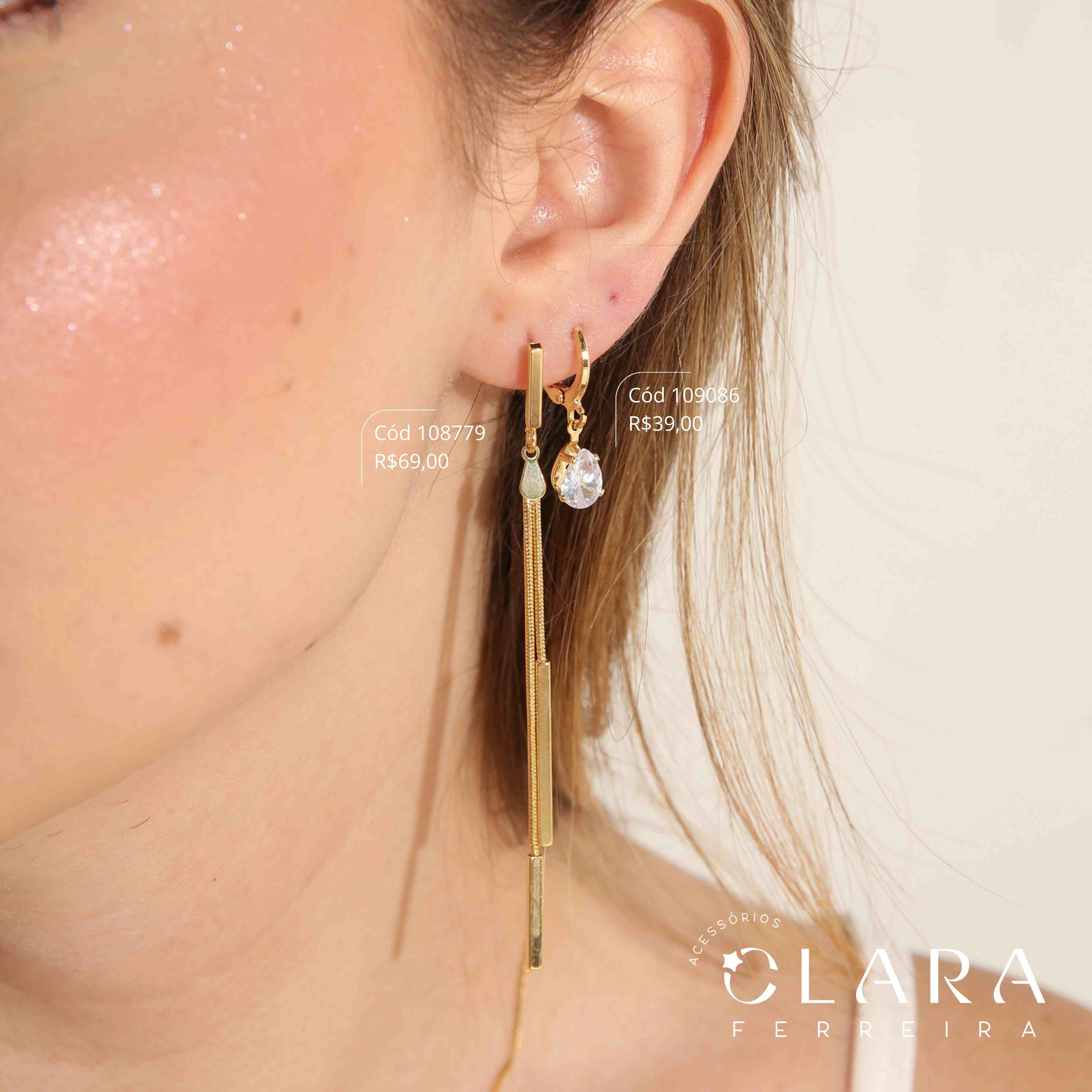 BRINCO FRANJA 2 FIOS MALHA RABO DE RATO C/ BARRAS 12MM  NAS PONTAS E BASE - Dourado