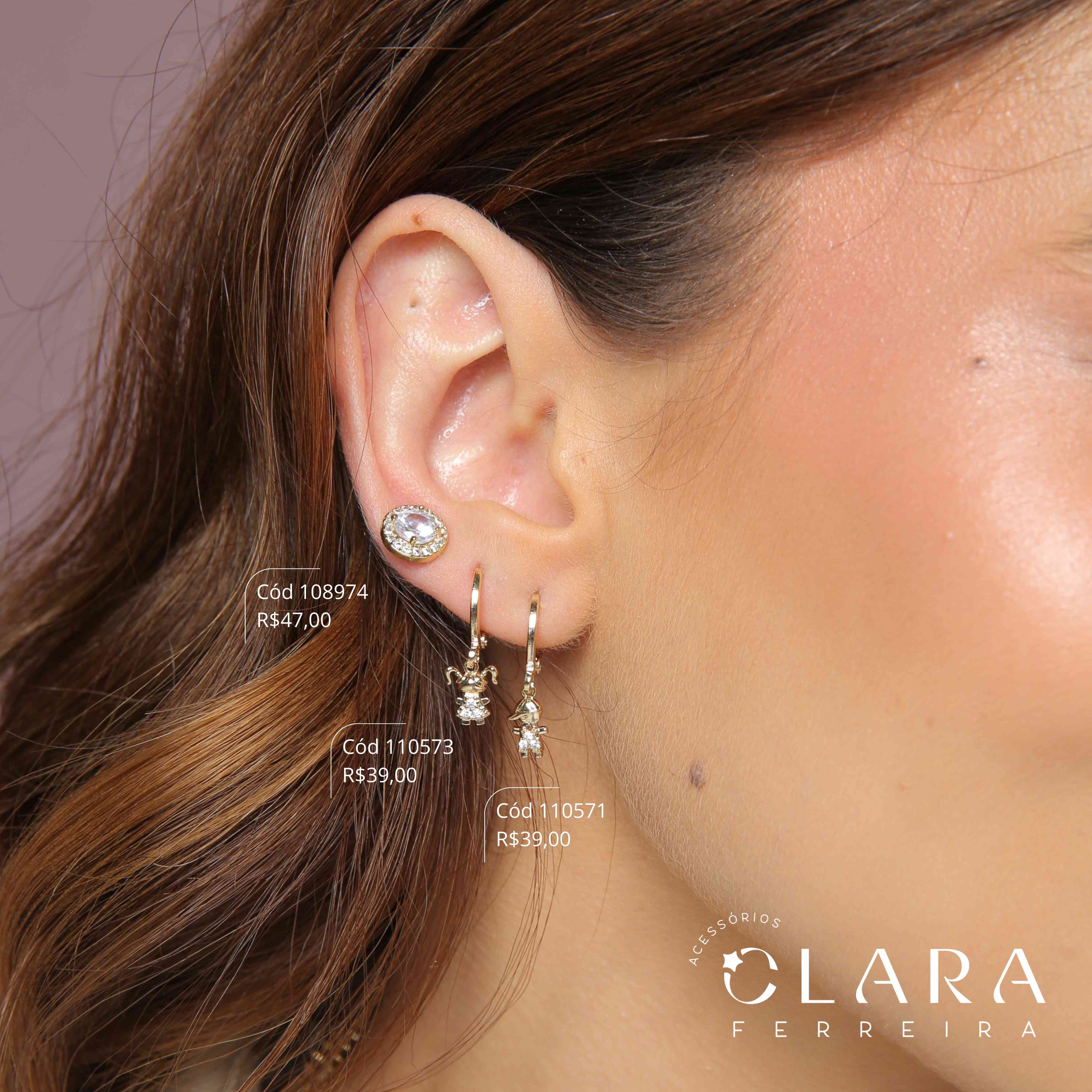 BRINCO ZIRCONIA REDONDA 5MM ADORNADO MICROZIRCONIAS - 9MM - Dourado