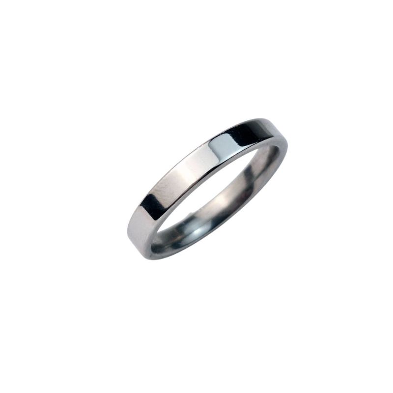 ANEL ALIANÇA AÇO INOX ANATÔMICA RETA 4MM - Número 18/19