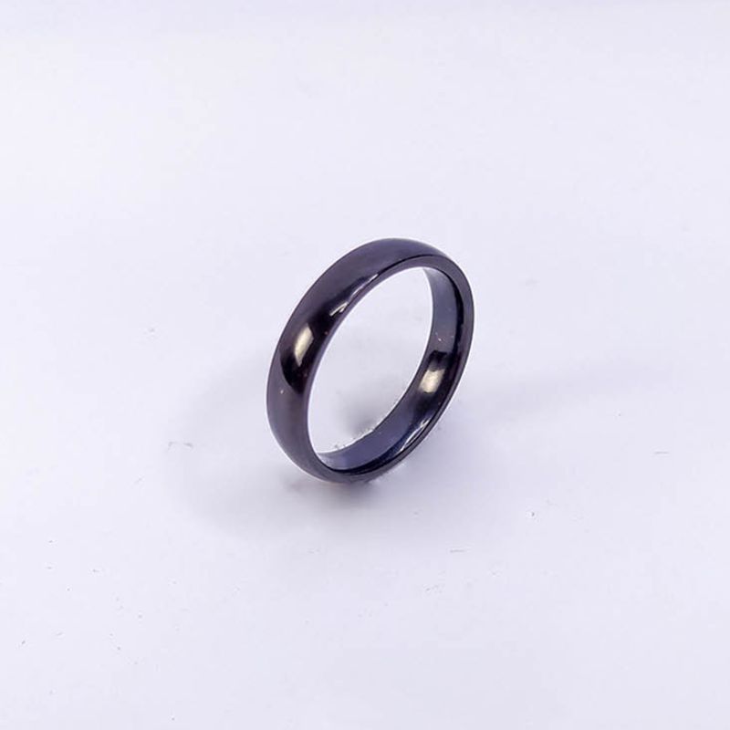 ANEL ALIANÇA AÇO INOX PRETO ANATÔMICA ABAULADA 4MM - Número 18/19