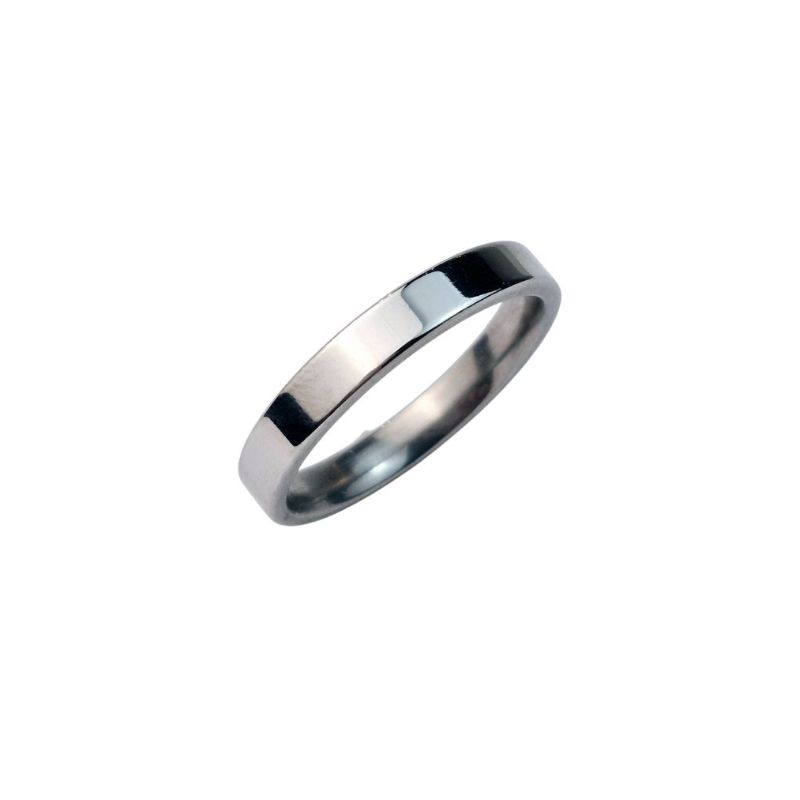 ANEL ALIANÇA AÇO INOX ANATÔMICA RETA 4MM - Número 16/17