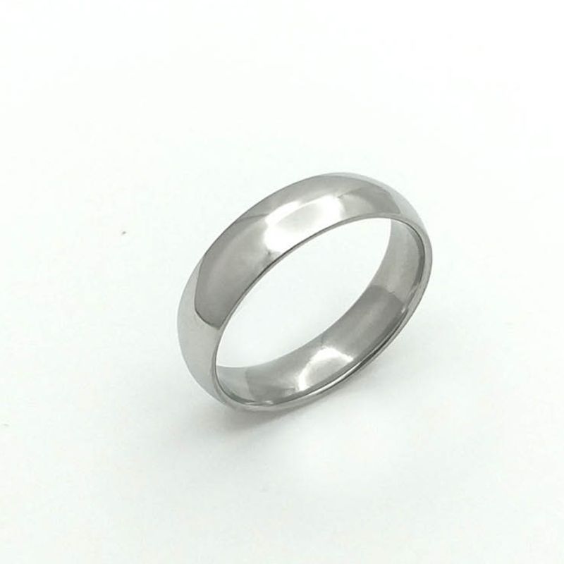 ANEL ALIANÇA AÇO INOX ANATÔMICA ABAULADA 6MM - Número 32/33
