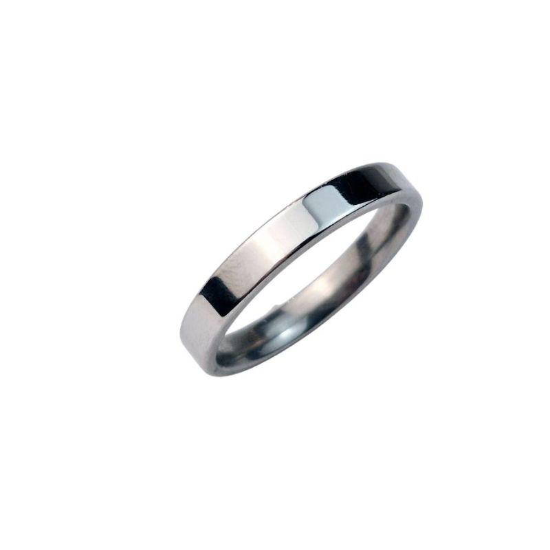ANEL ALIANÇA AÇO INOX ANATÔMICA RETA 4MM - Número 22/23