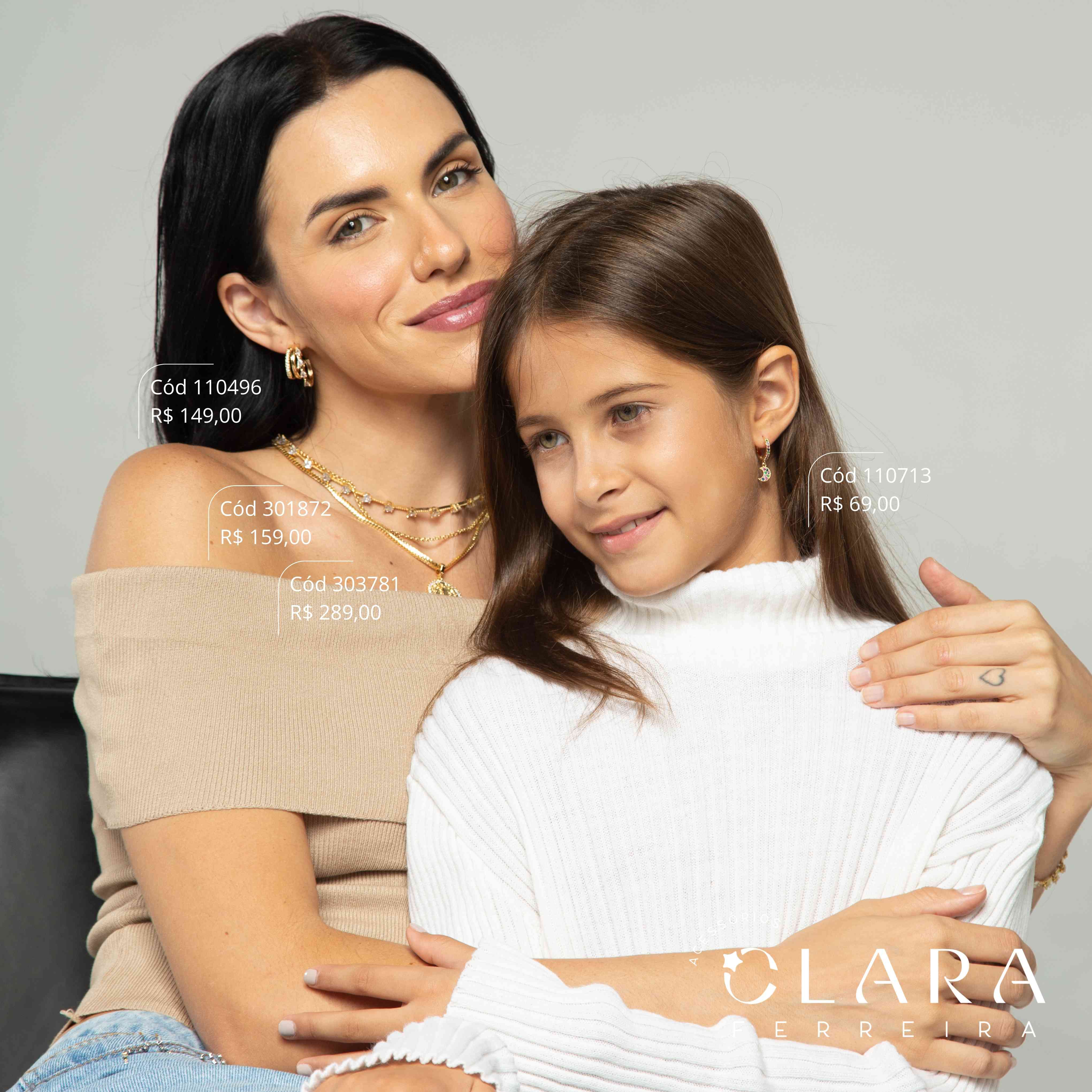 BRINCO ARGOLA 3 FIOS: 1 FIO MICROZIRCÔNIAS, 1 FIO LISO E 1 FIO C/ 4 ZIRCÔNIAS GOTAS - 25MM - Dourado