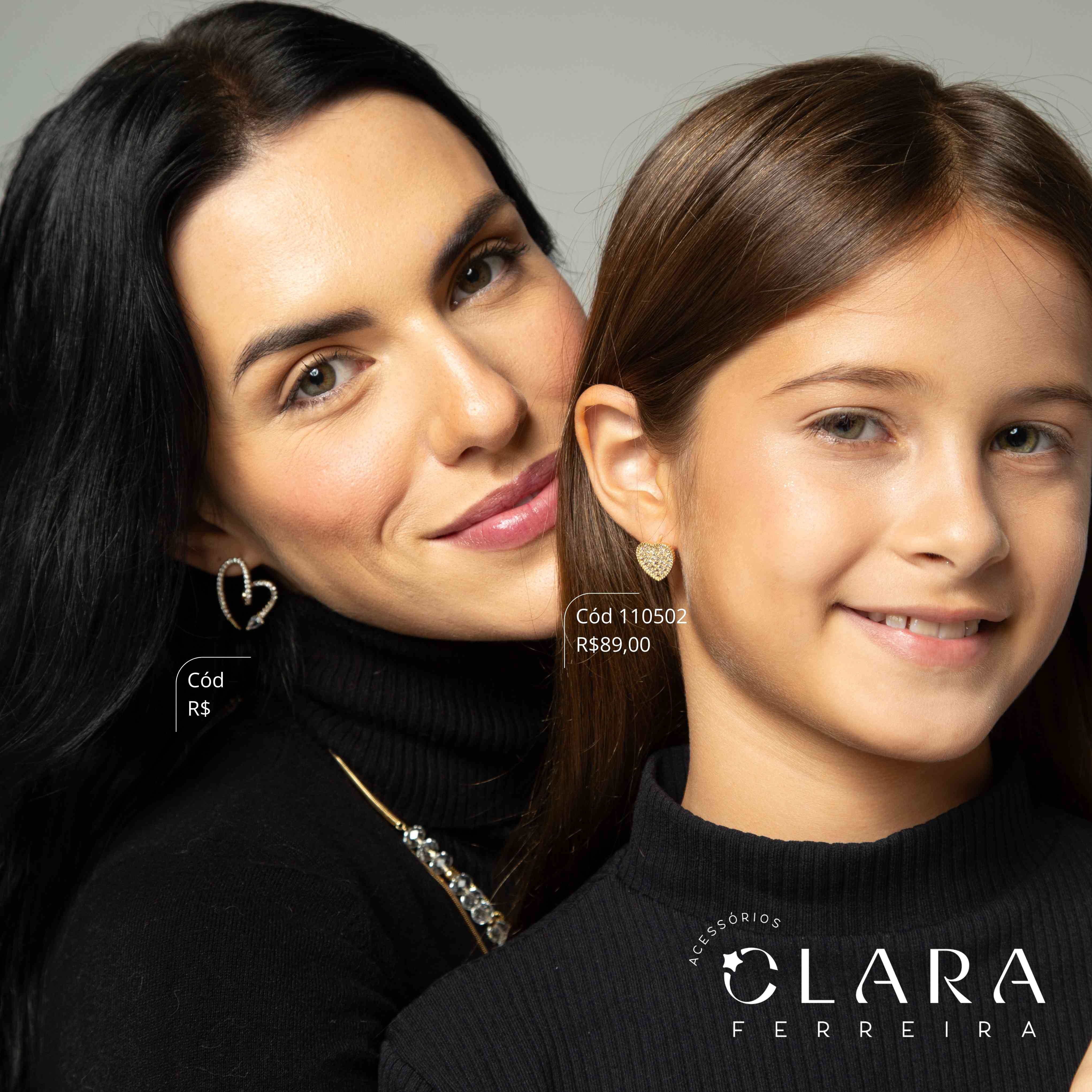 BRINCO ARGOLINHA CLICK CORAÇÃO MICROZIRCÔNIAS - 13MM - Dourado