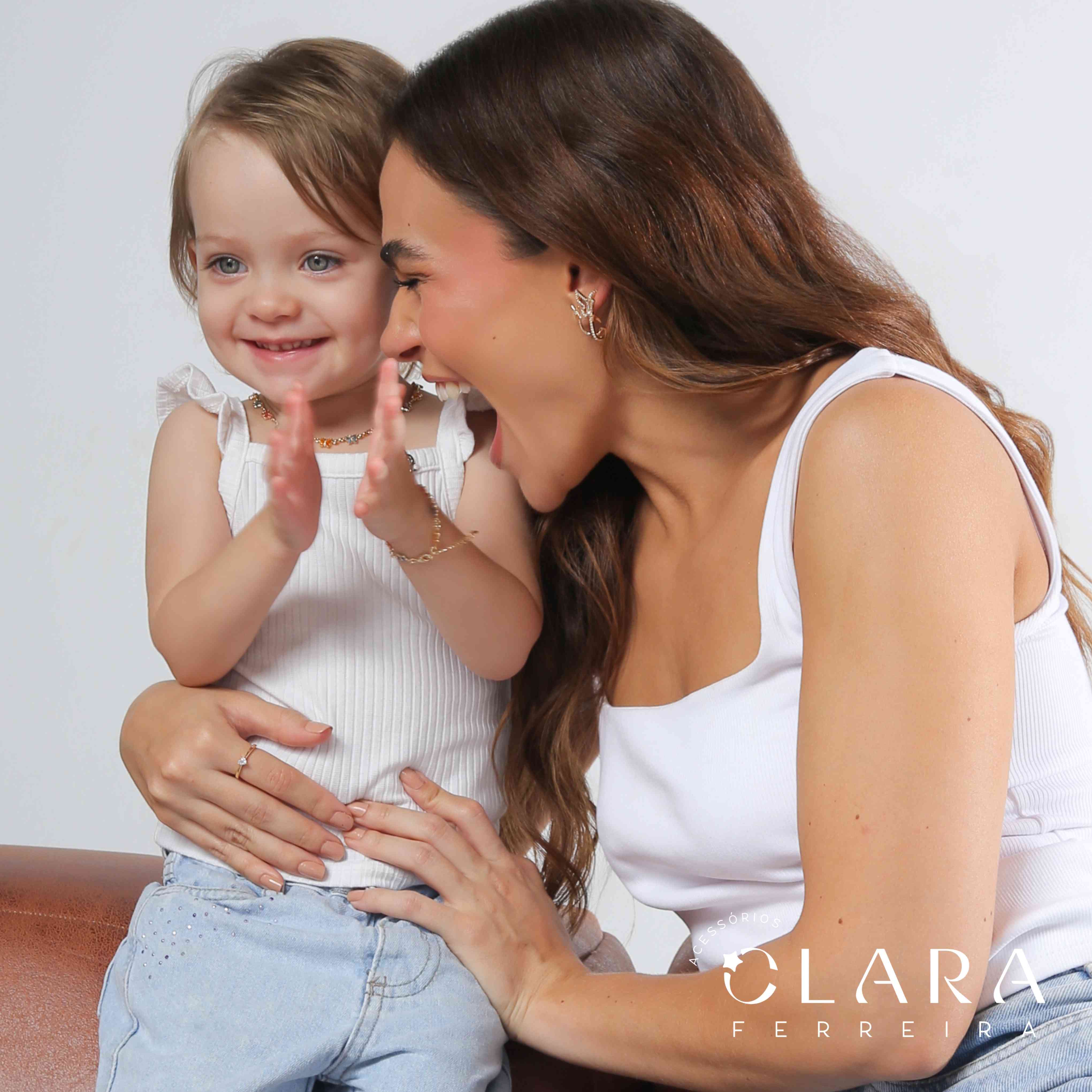 COLAR INFANTIL ELOS C/ 13 TIFFANYS BORBOLETAS COLORIDAS SALADINHA  FIXAS - 5MM - 40CM - Dourado