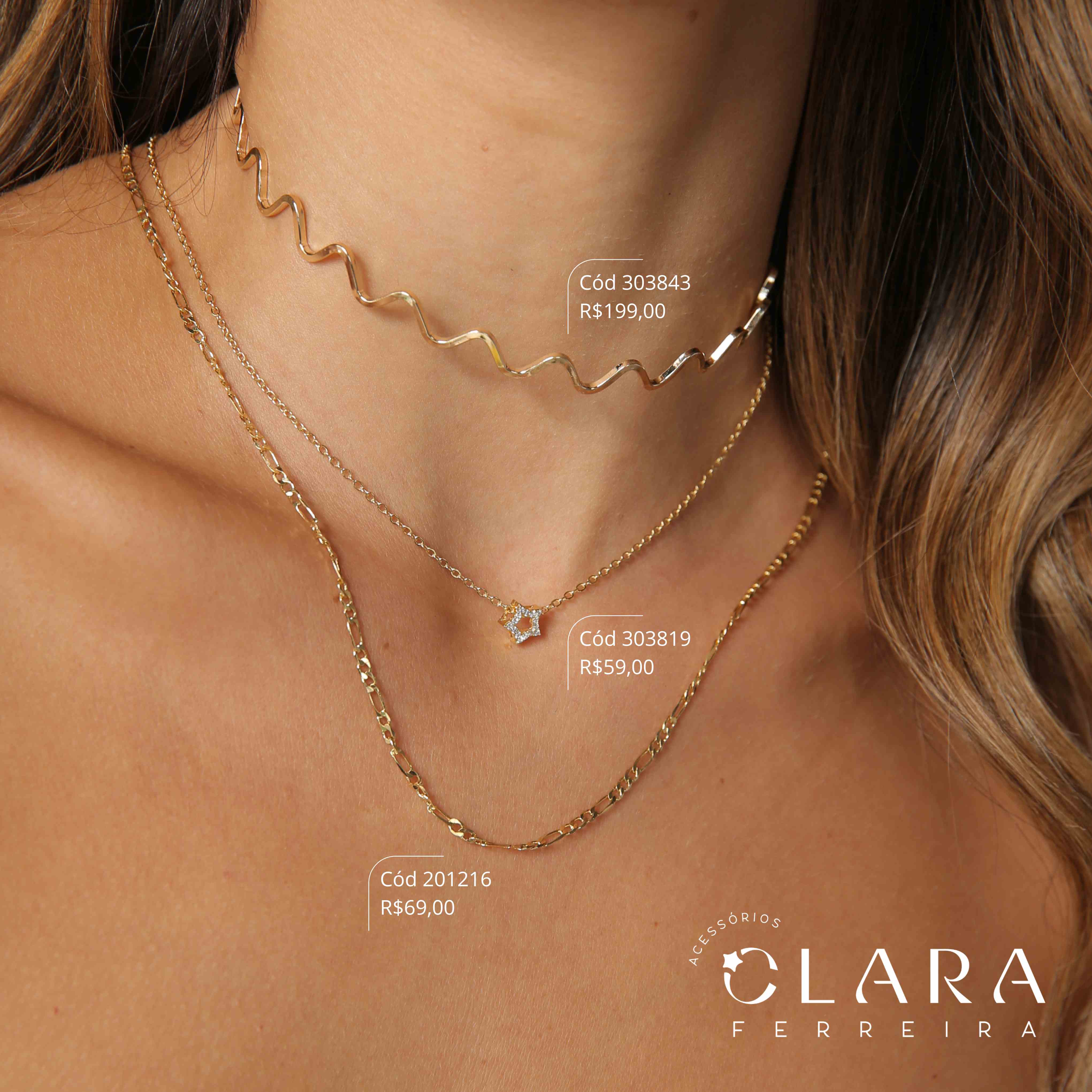 COLAR CHOKER ARO FIO RIGIDO ONDULADO - PEÇA VENDIDA - Dourado