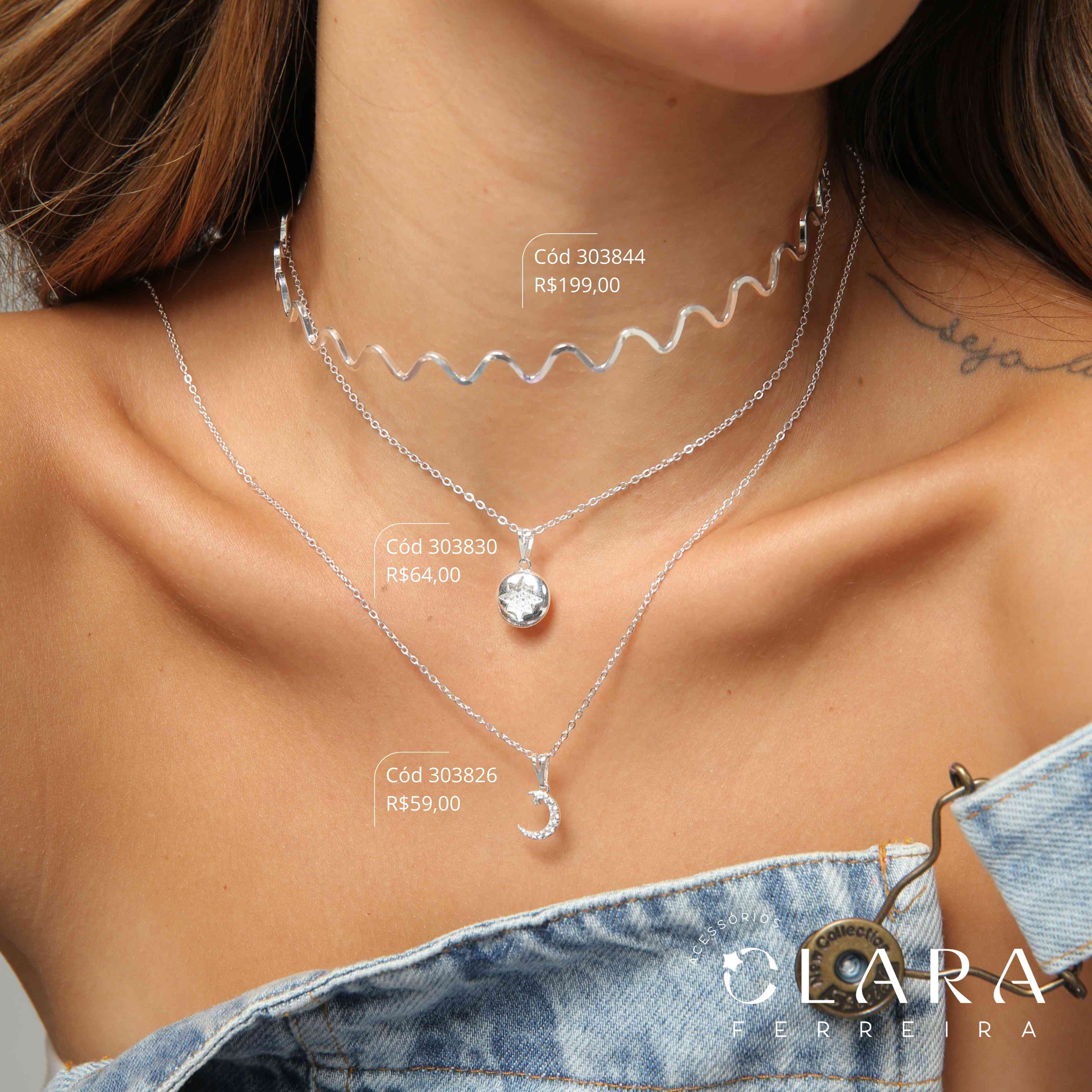COLAR CHOKER ARO FIO RIGIDO ONDULADO - PEÇA VENDIDA - Banho de Prata