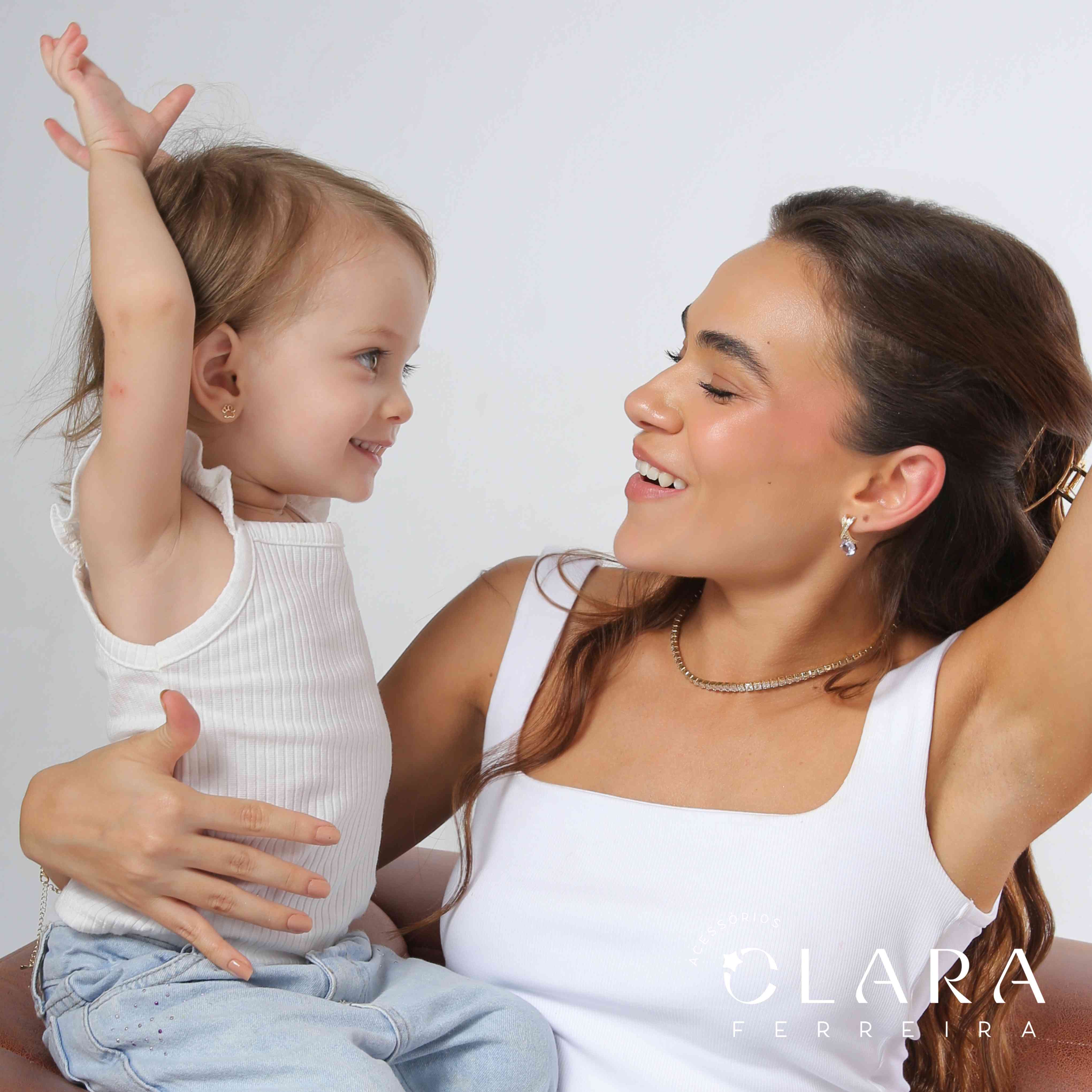 BRINCO INFANTIL PATINHA LISA VAZADA - CLARINHA KIDS - 7MM - Dourado