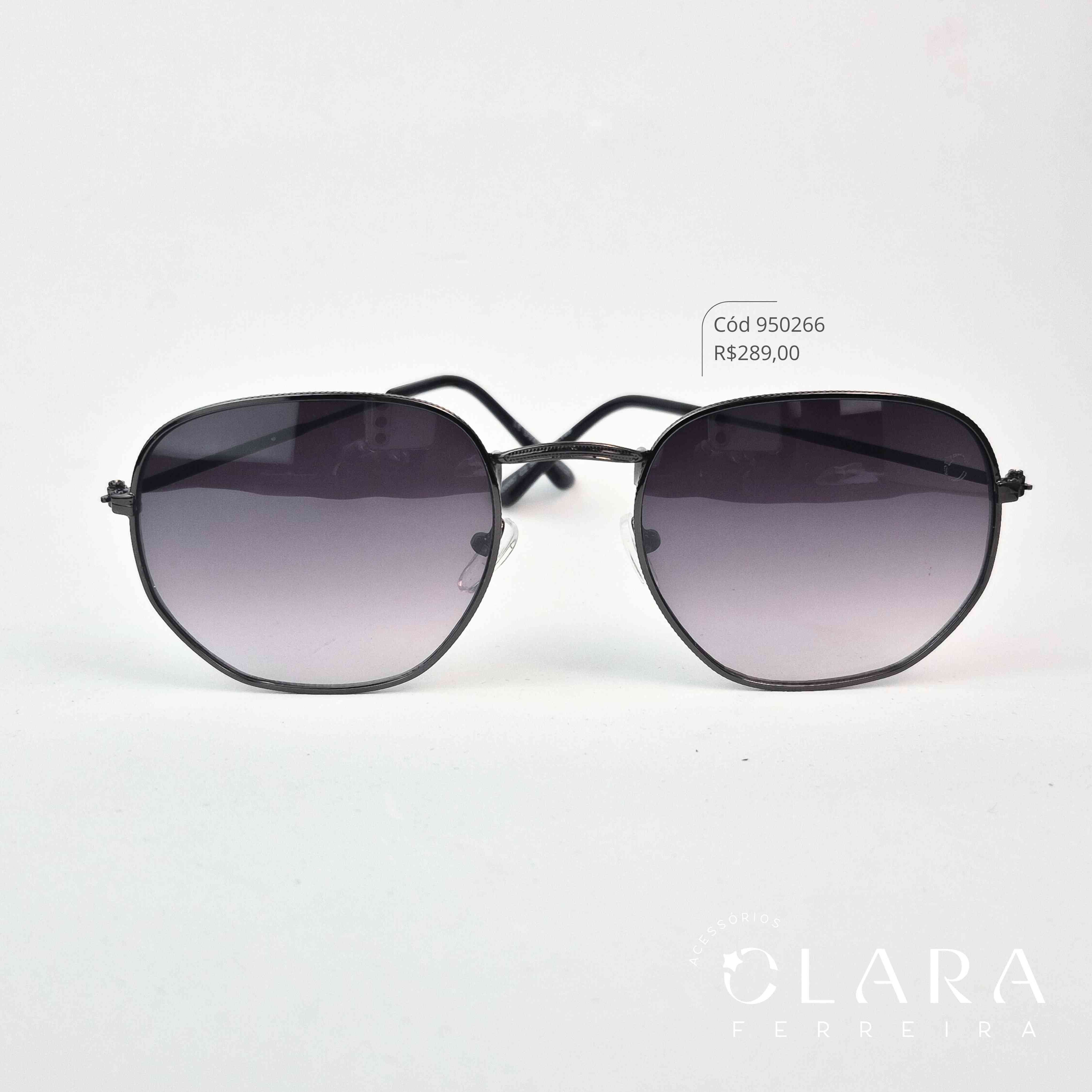 Óculos Solar REDONDO ARMAÇÃO EM METAL PRETO FUME - INSPIRAÇÃO RAY-BAN - Lente Resina - H00057-C2