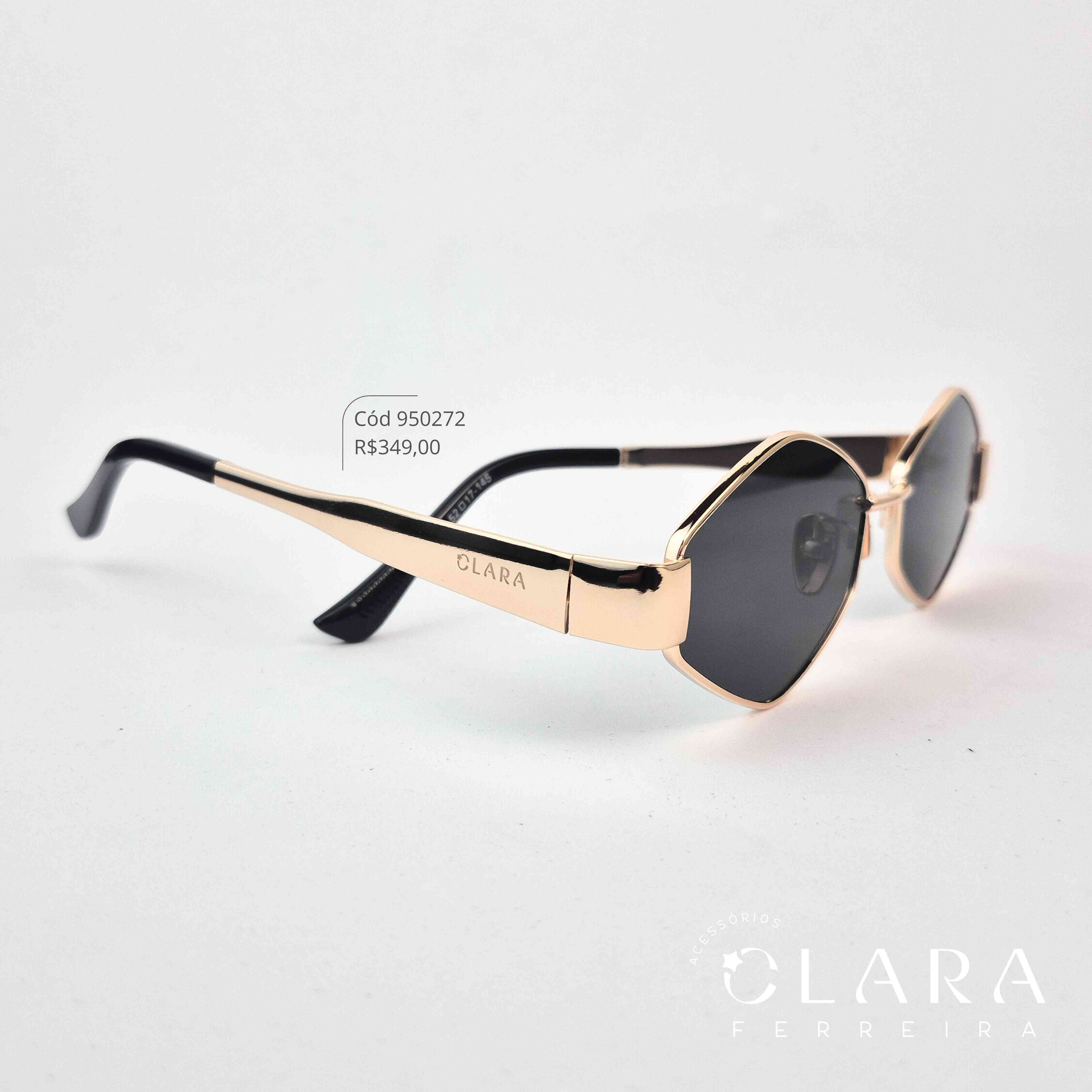 Óculos Solar VINTAGE ARMAÇÃO EM METAL - INSPIRAÇÃO MIU-MIU - Lente Resina - 2167-C3