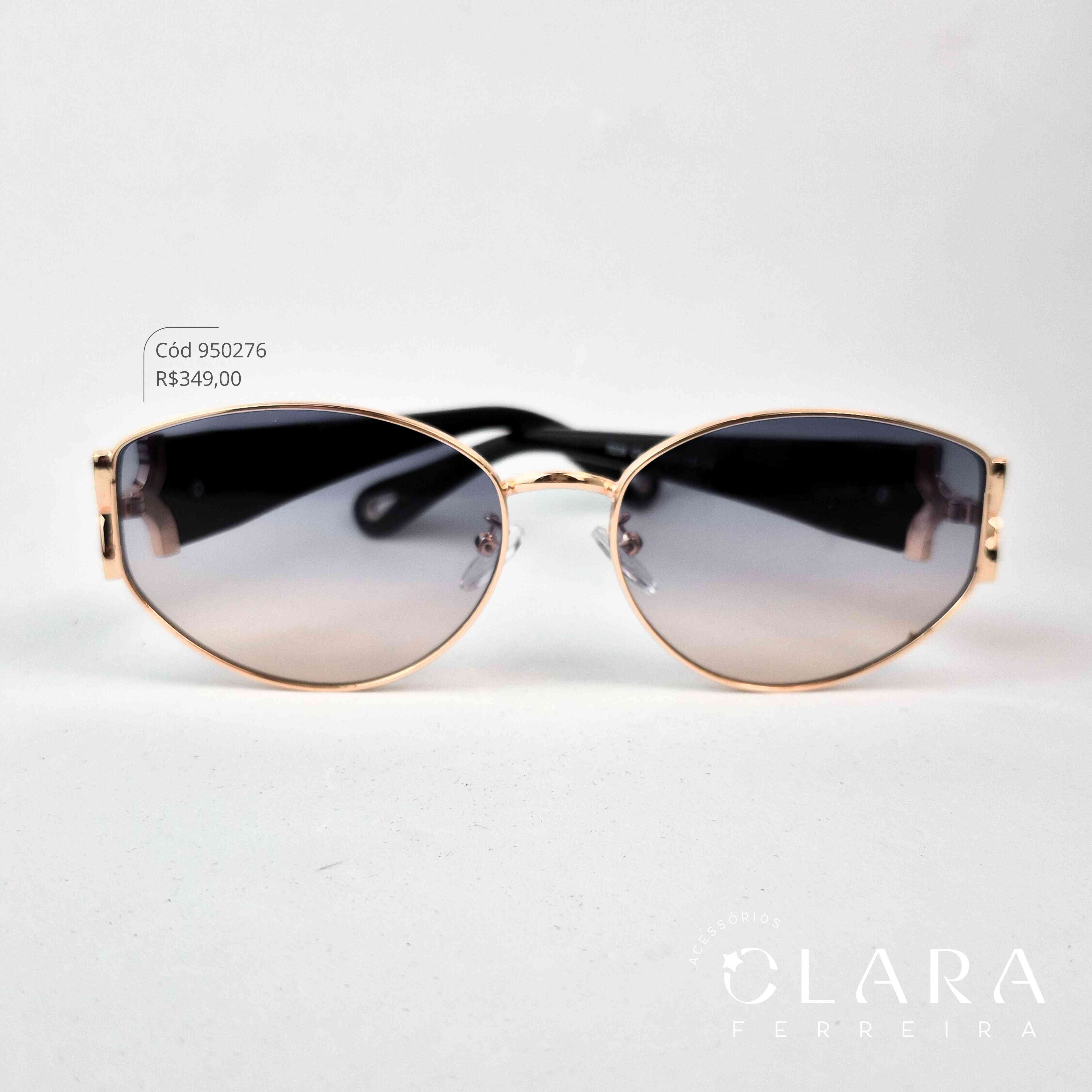 Óculos Solar REDONDO ARMAÇÃO EM METAL - INSPIRAÇÃO CHANEL - Lente Resina - 7038-C4