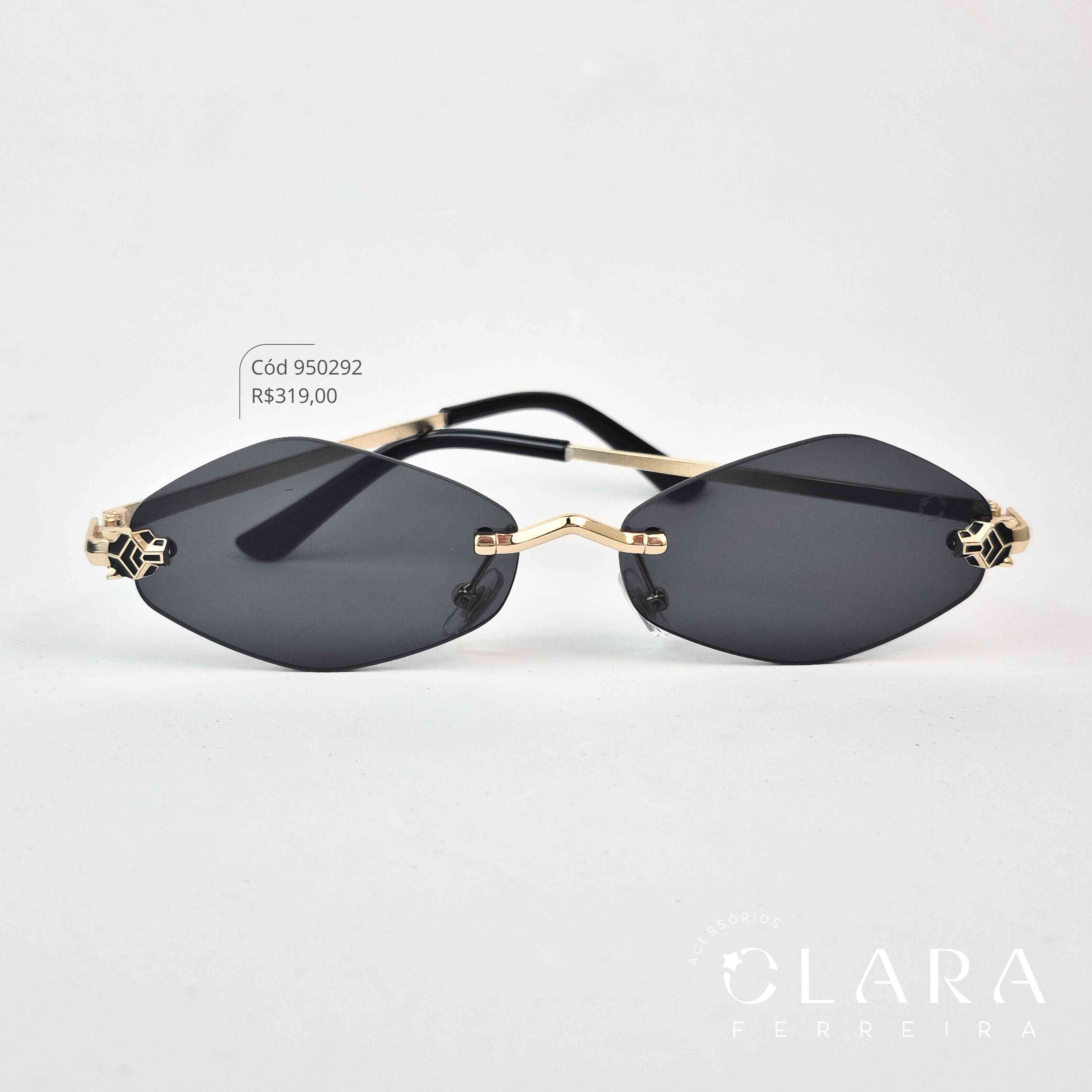 Óculos Solar RETRO PRETO – INSPIRAÇÃO VERSACE - Lente Resina - 6806-C1