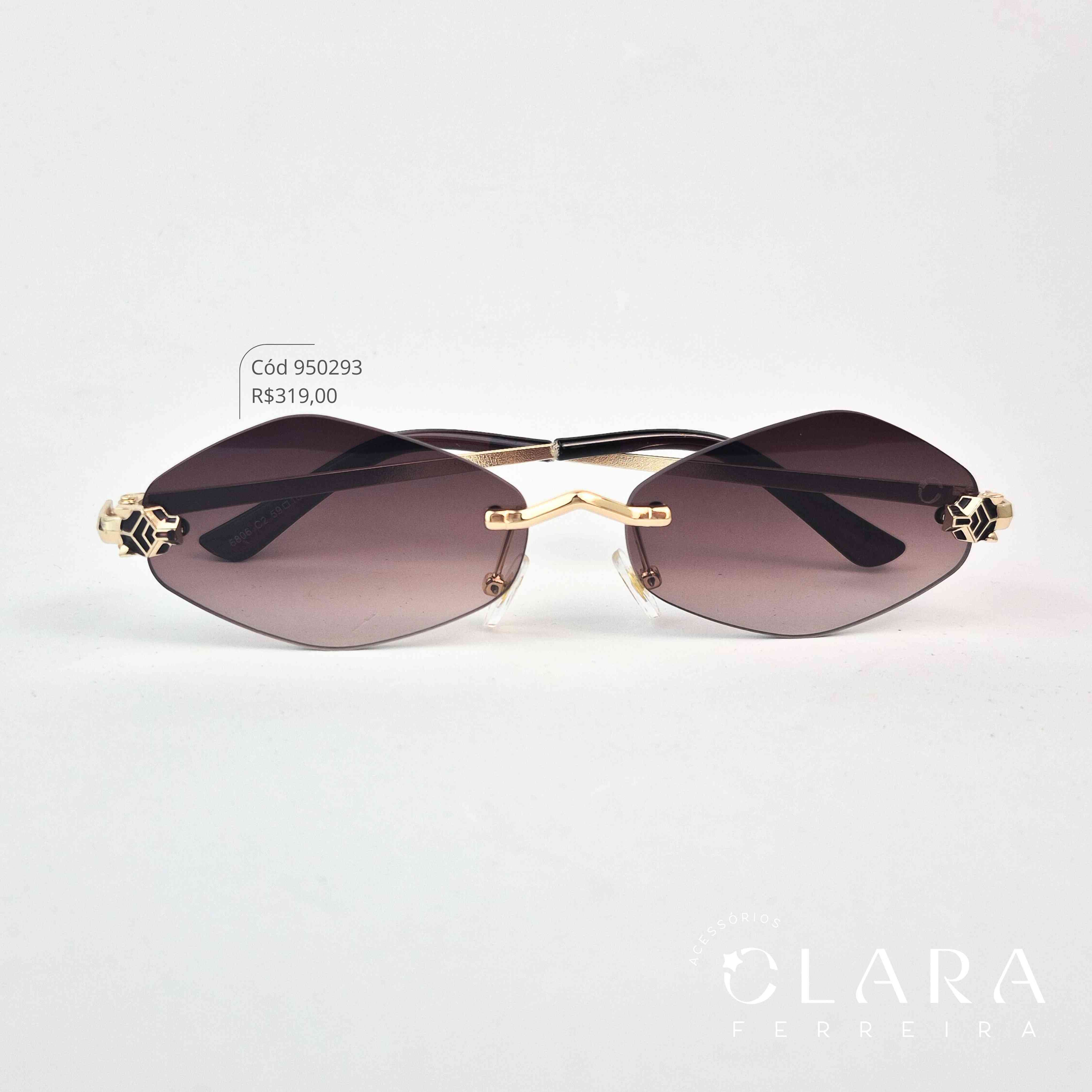 Óculos Solar RETRO LENTES MARROM FUMÊ - INSPIRAÇÃO VERSACE - Lente Resina - 6806-C2
