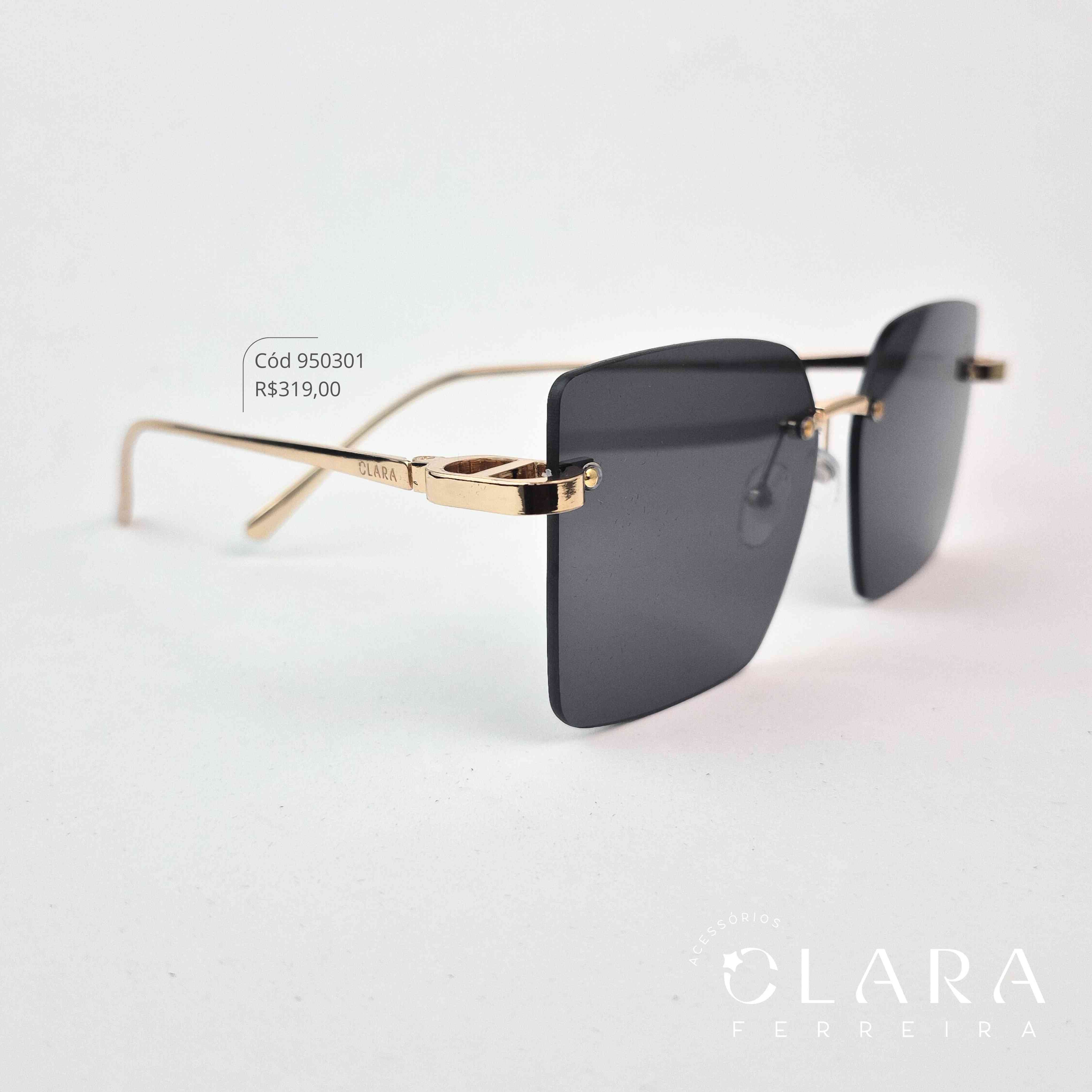 Óculos Solar RETRO ARMAÇÃO EM METAL - INSPIRAÇÃO LOUIS VUITTON - Lente Resina - HT12363-C1