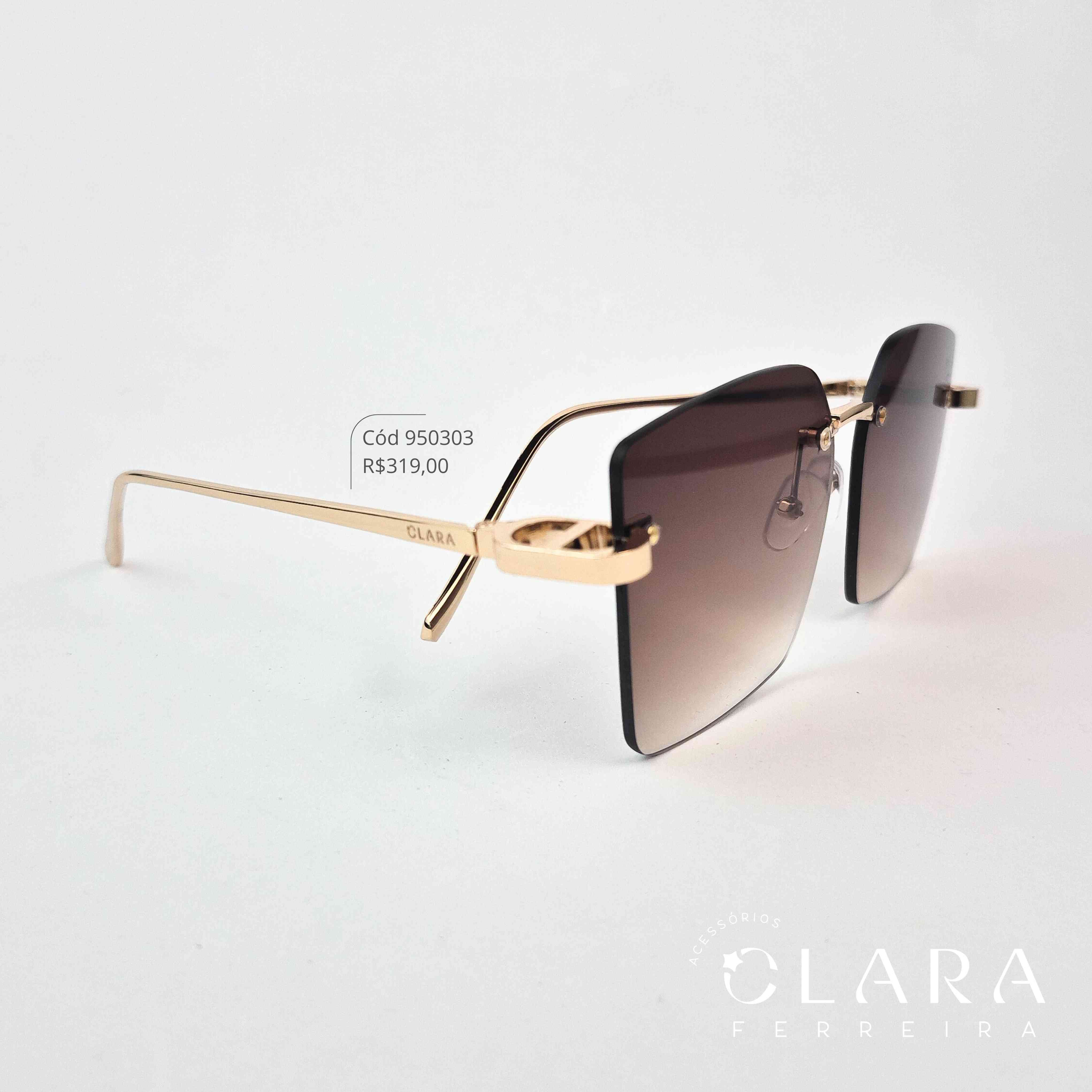 Óculos Solar RETRO ARMAÇÃO EM METAL - INSPIRAÇÃO LOUIS VUITTON - Lente Resina - HT12363-C4