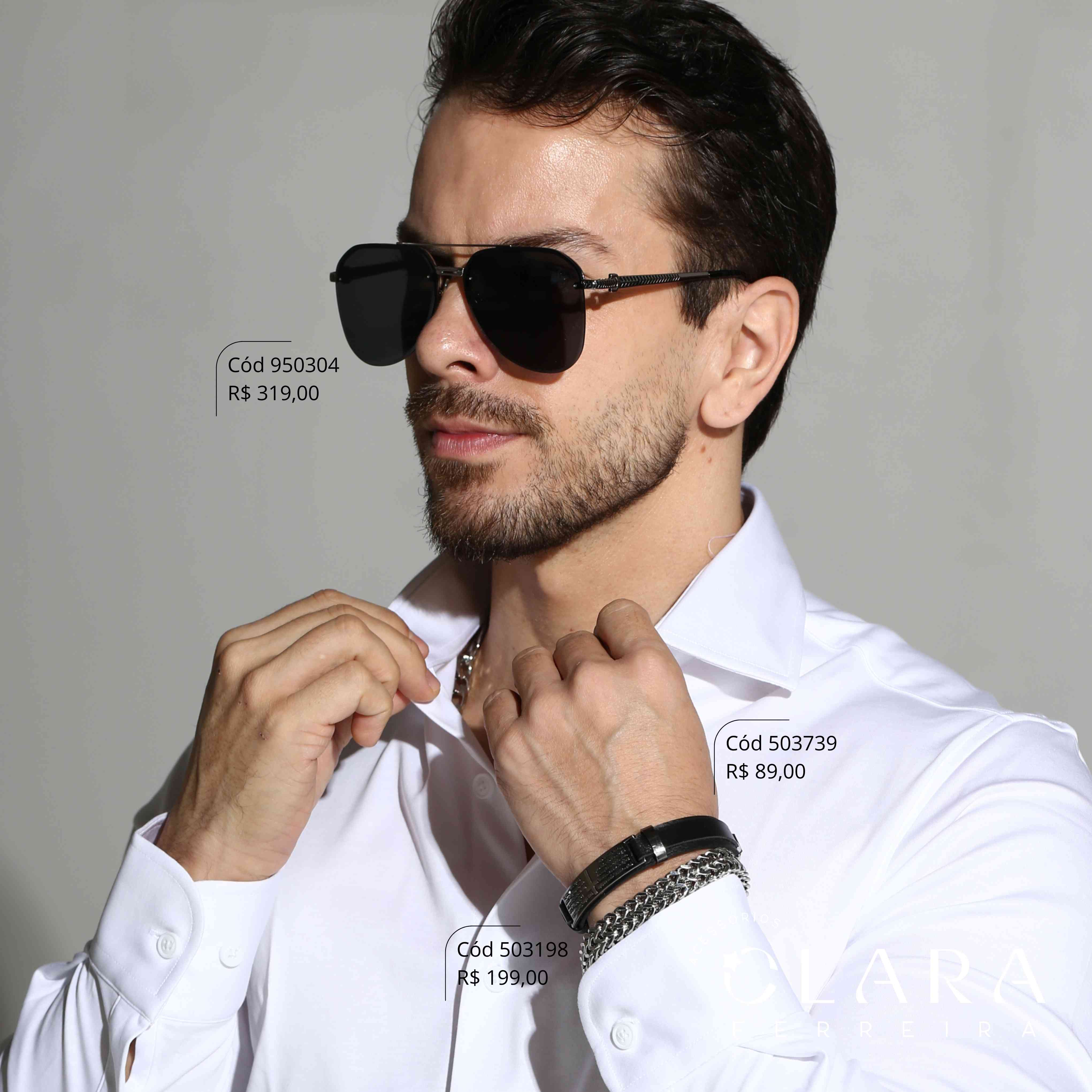 Óculos Solar QUADRADO  ARMAÇÃO EM METAL - INSPIRAÇÃO RAY-BAN - Lente Resina - TJ72334-C1