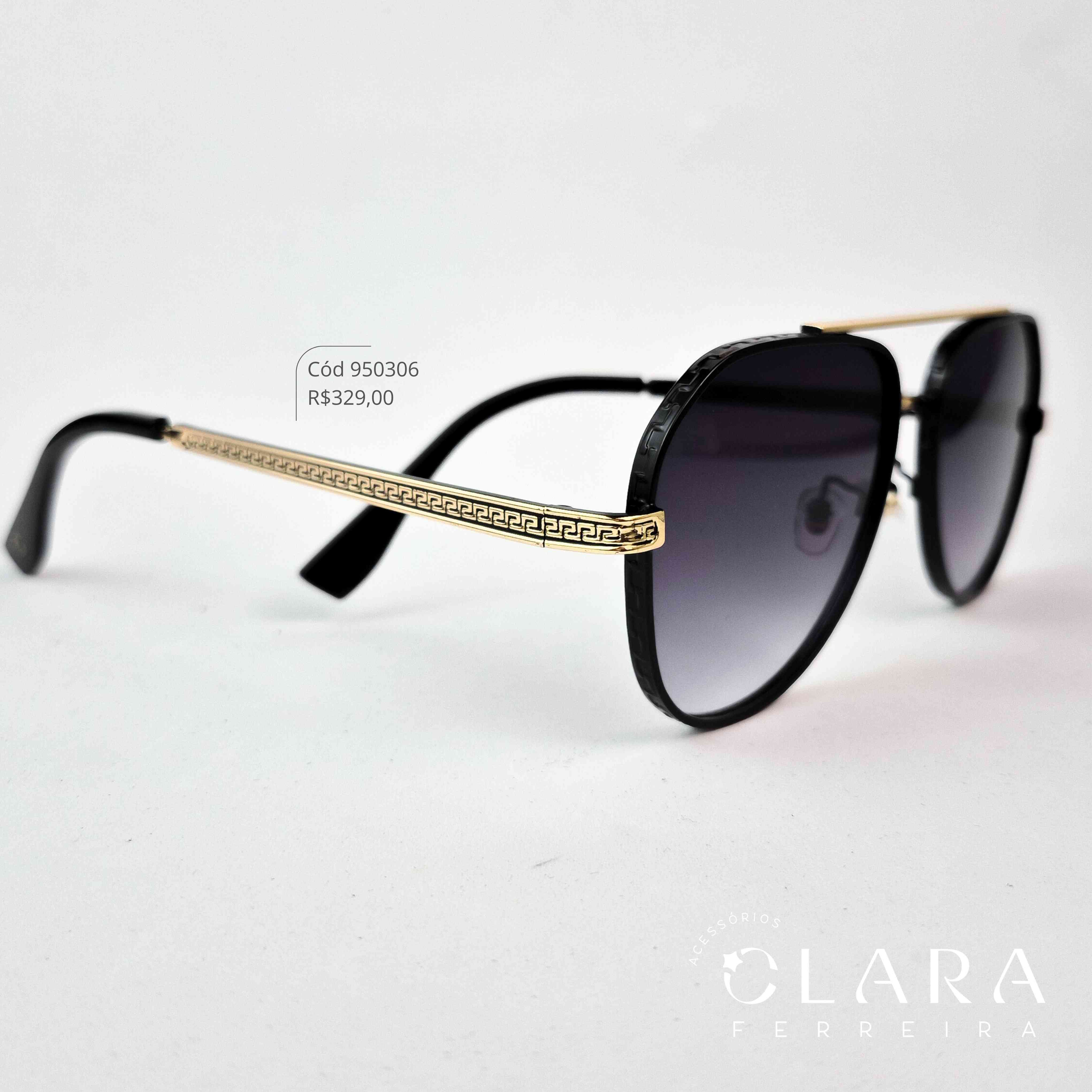 Óculos Solar AVIADOR ARMAÇÃO EM METAL - INSPIRAÇÃO VERSACE - Lente Resina - TJ72332-C2