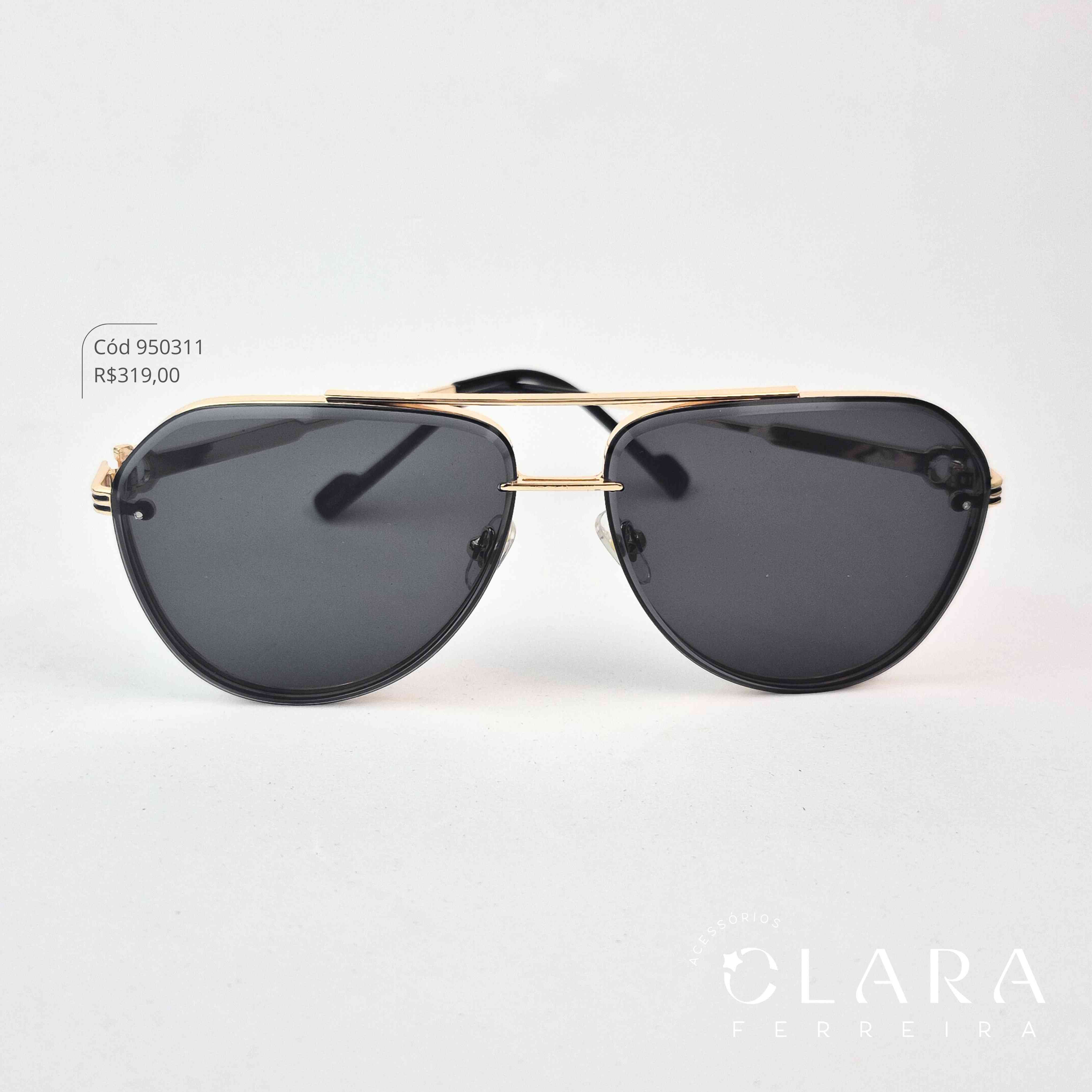 Óculos Solar AVIADOR ARMAÇÃO EM METAL – INSPIRAÇÃO RAY-BAN - Lente Resina - 65045-C1