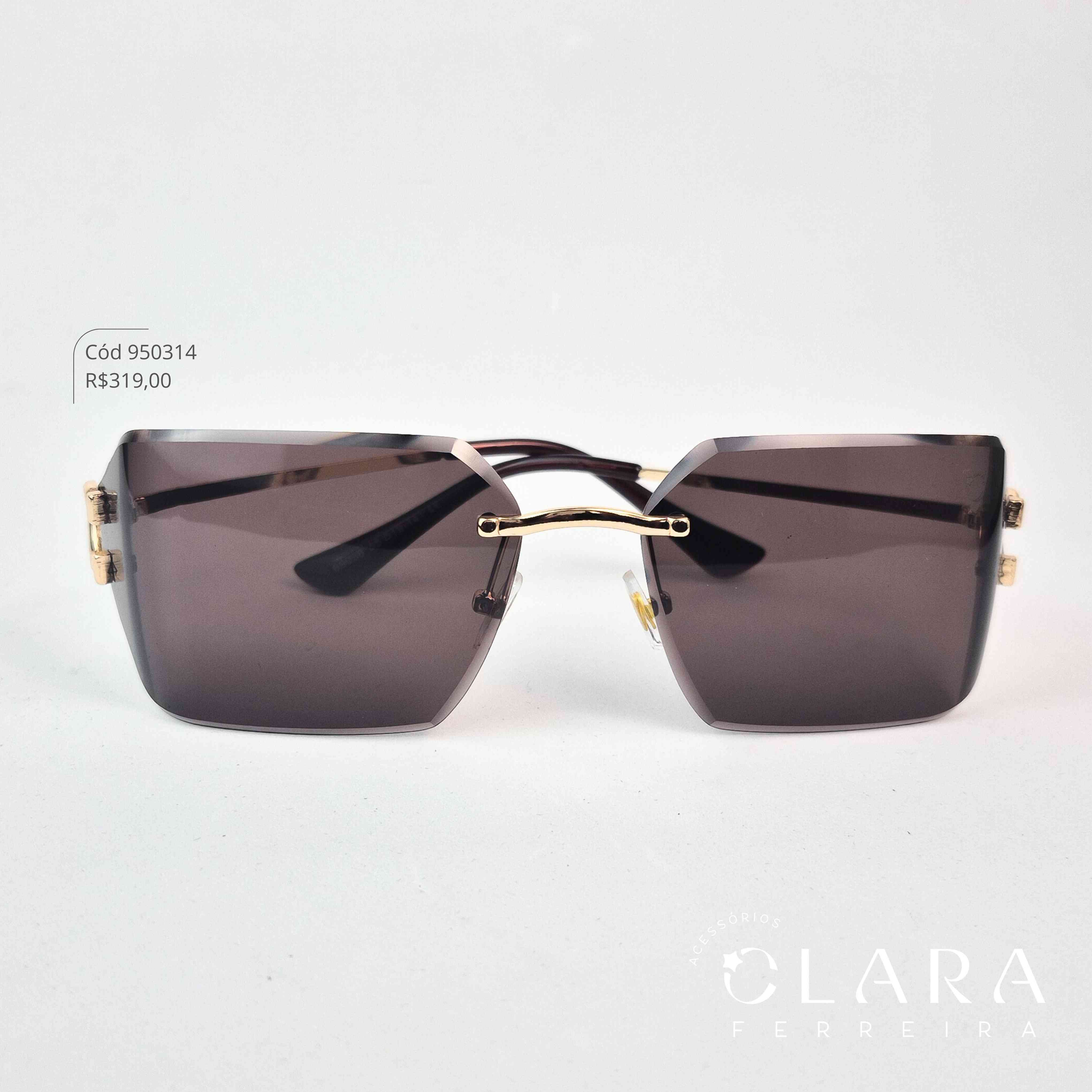 Óculos Solar RETRO ARMAÇÃO EM METAL - INSPIRAÇÃO LOUIS VUITTON - Lente Resina - 6903855-MARROM