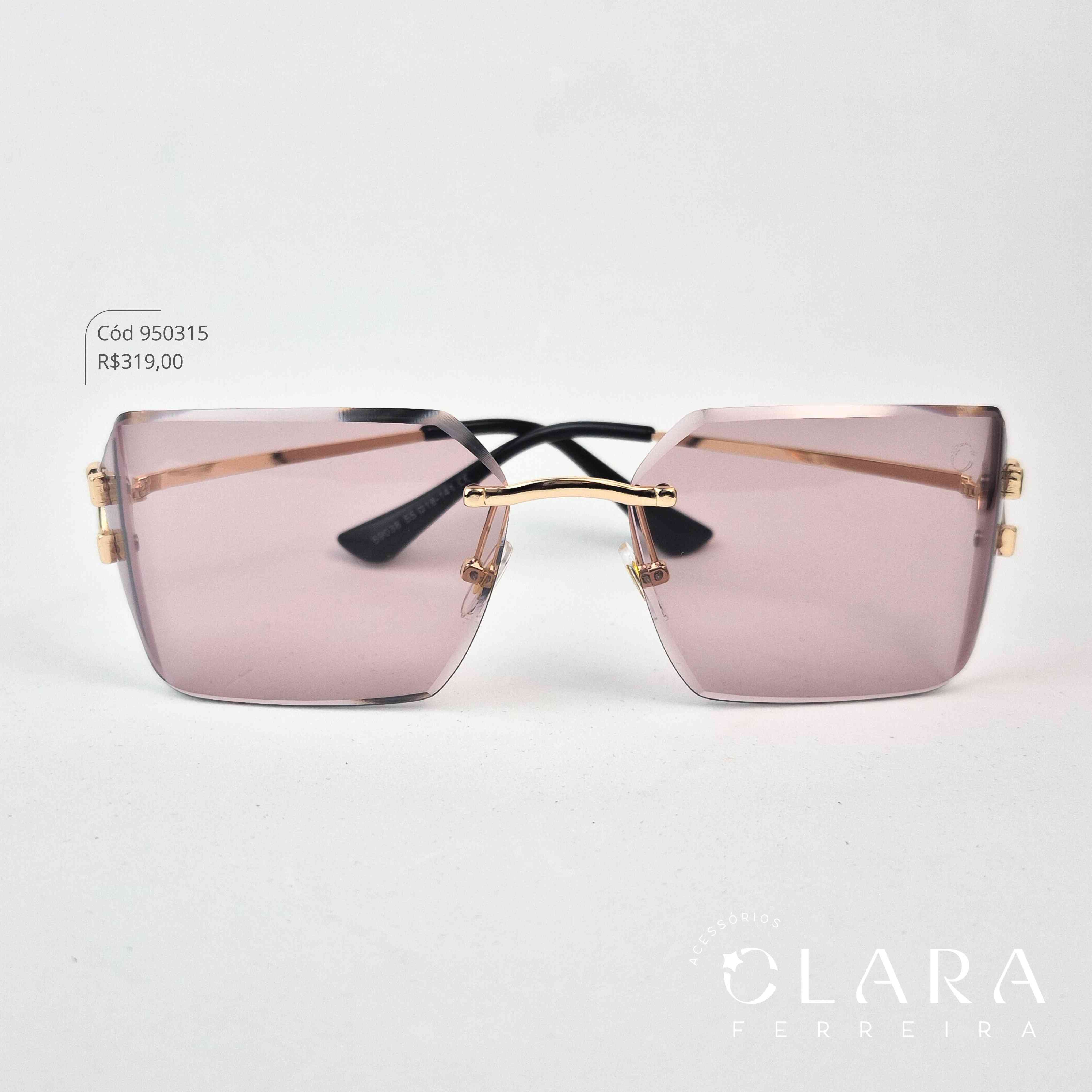 Óculos Solar RETRO ARMAÇÃO EM METAL - INSPIRAÇÃO LOUIS VUITTON - Lente Resina - 6903855-ROSA
