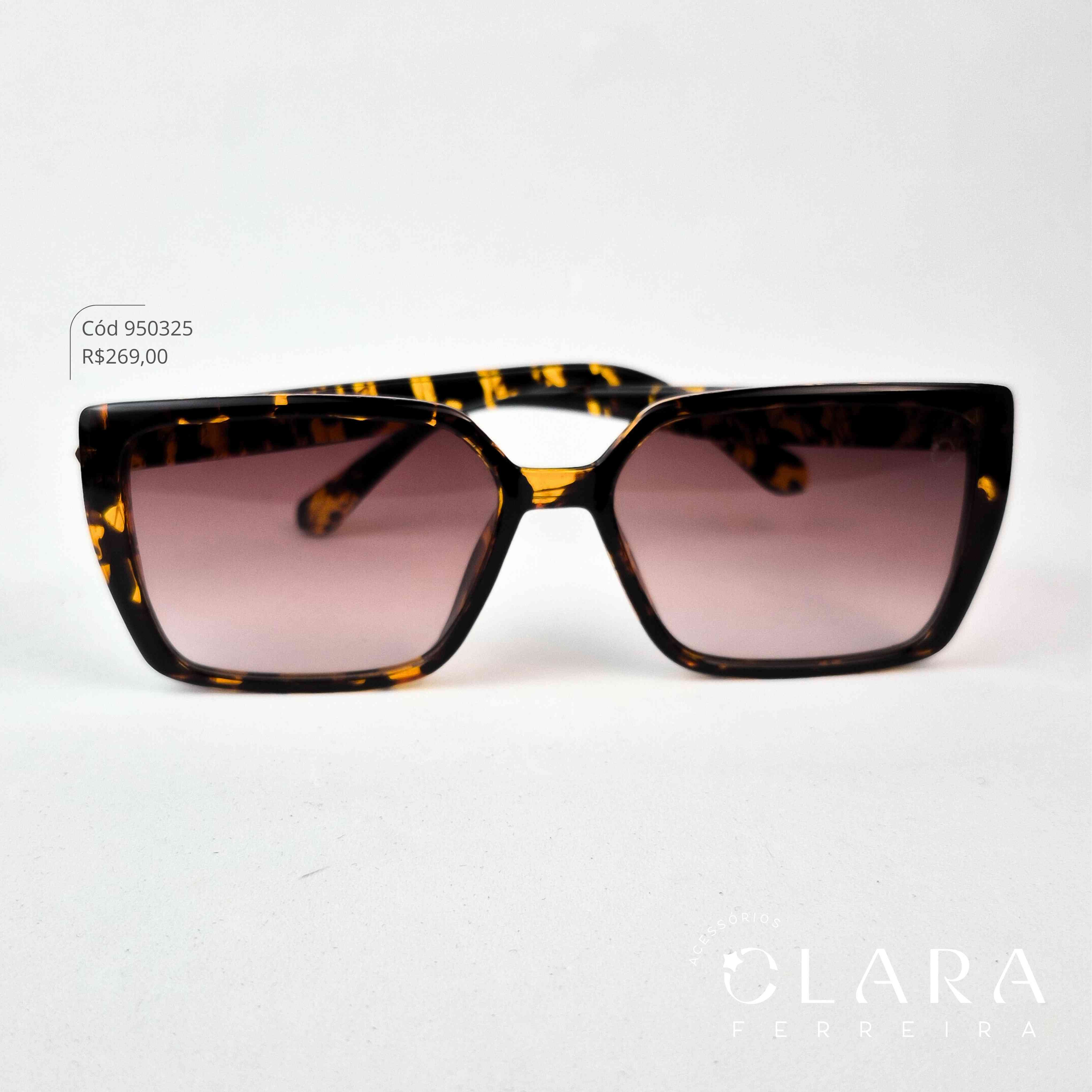 Óculos Solar QUADRADO ONÇA MARROM - INSPIRAÇÃO TIFFANY - Lente Resina - 9431