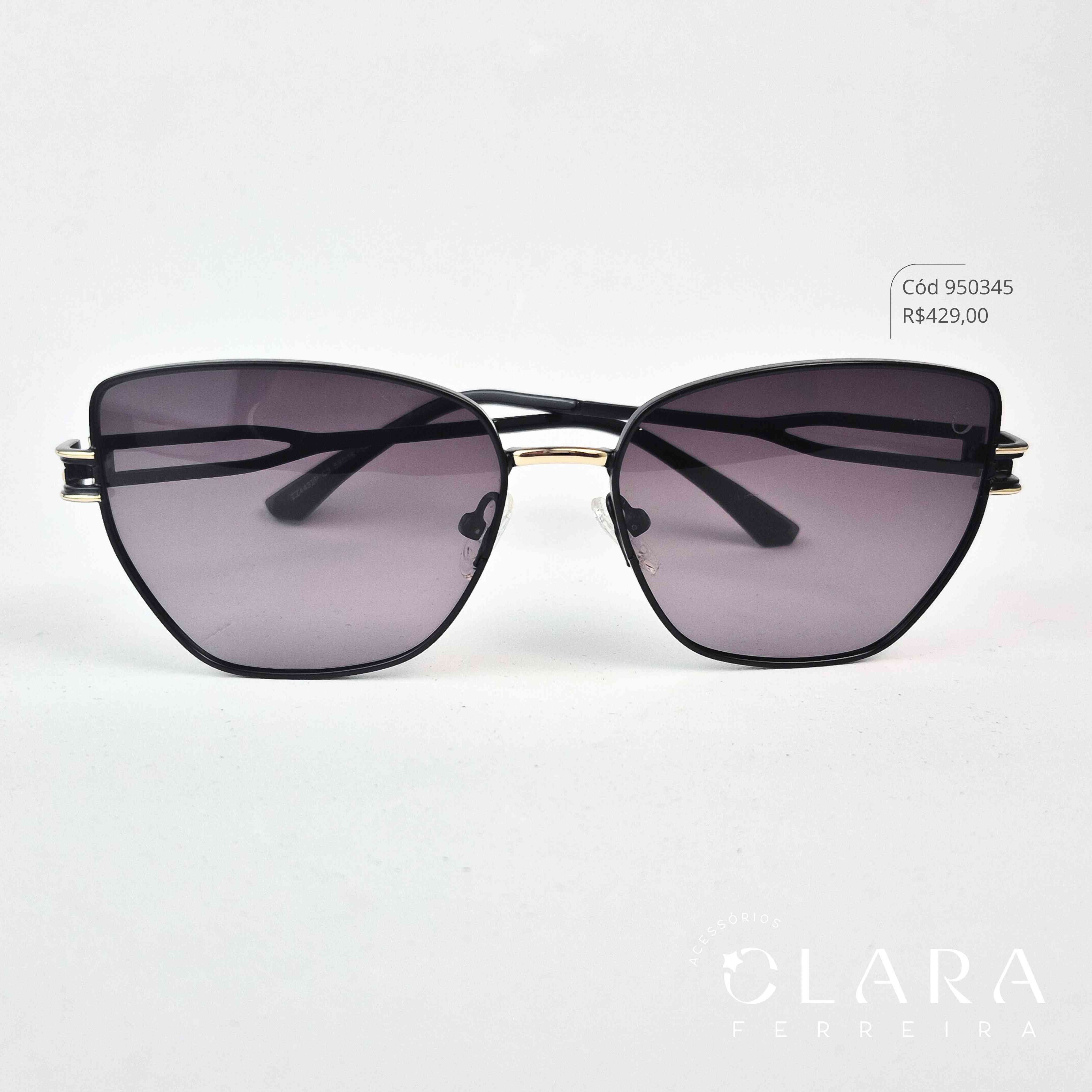 Óculos Solar GATINHO ARMAÇÃO EM METAL - INSPIRAÇÃO RAY-BAN - Lente Anti-impacto Polarizada - ZZ4432P-C3