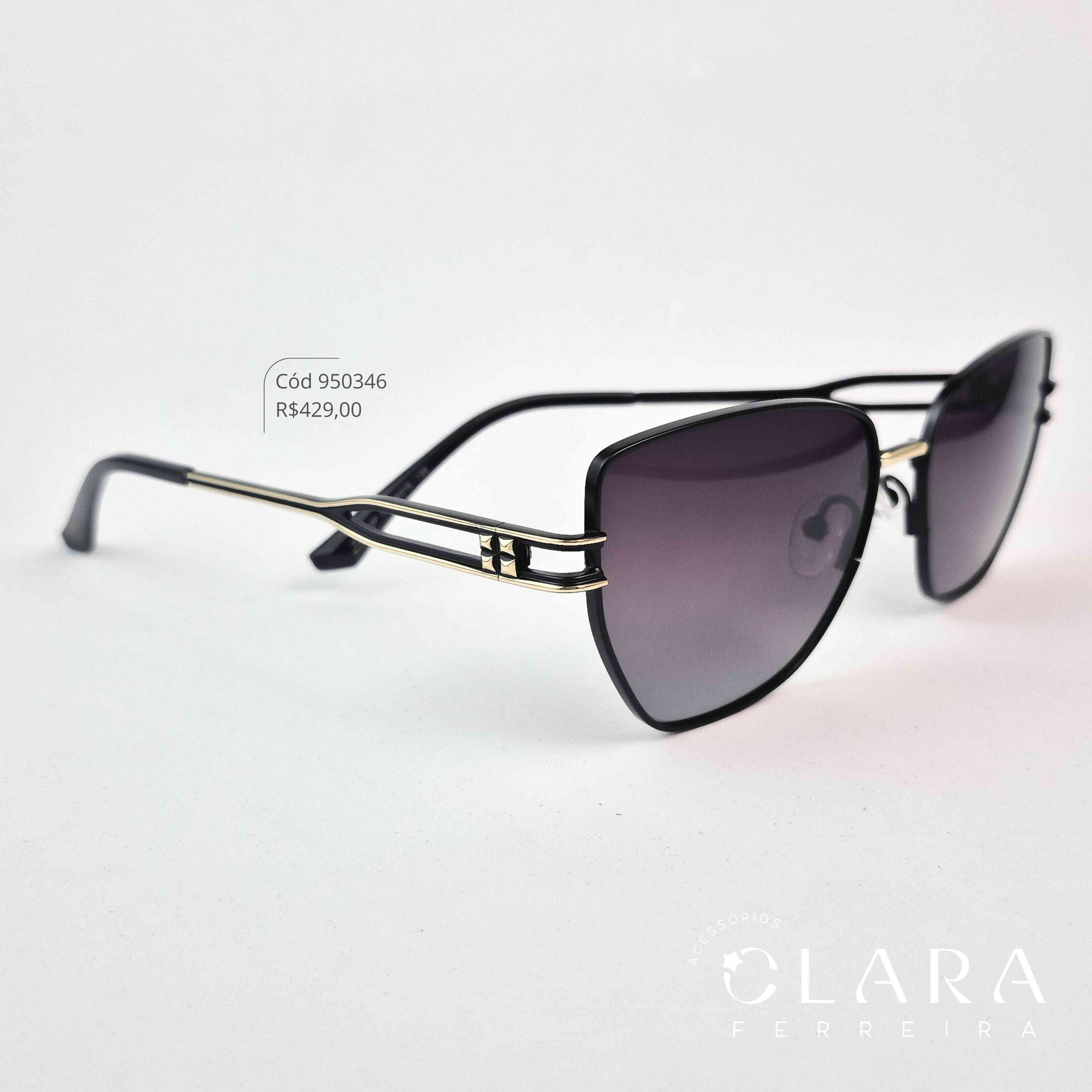 Óculos Solar GATINHO ARMAÇÃO EM METAL - INSPIRAÇÃO RAY-BAN - Lente Anti-impacto Polarizada - ZZ4432P-C2