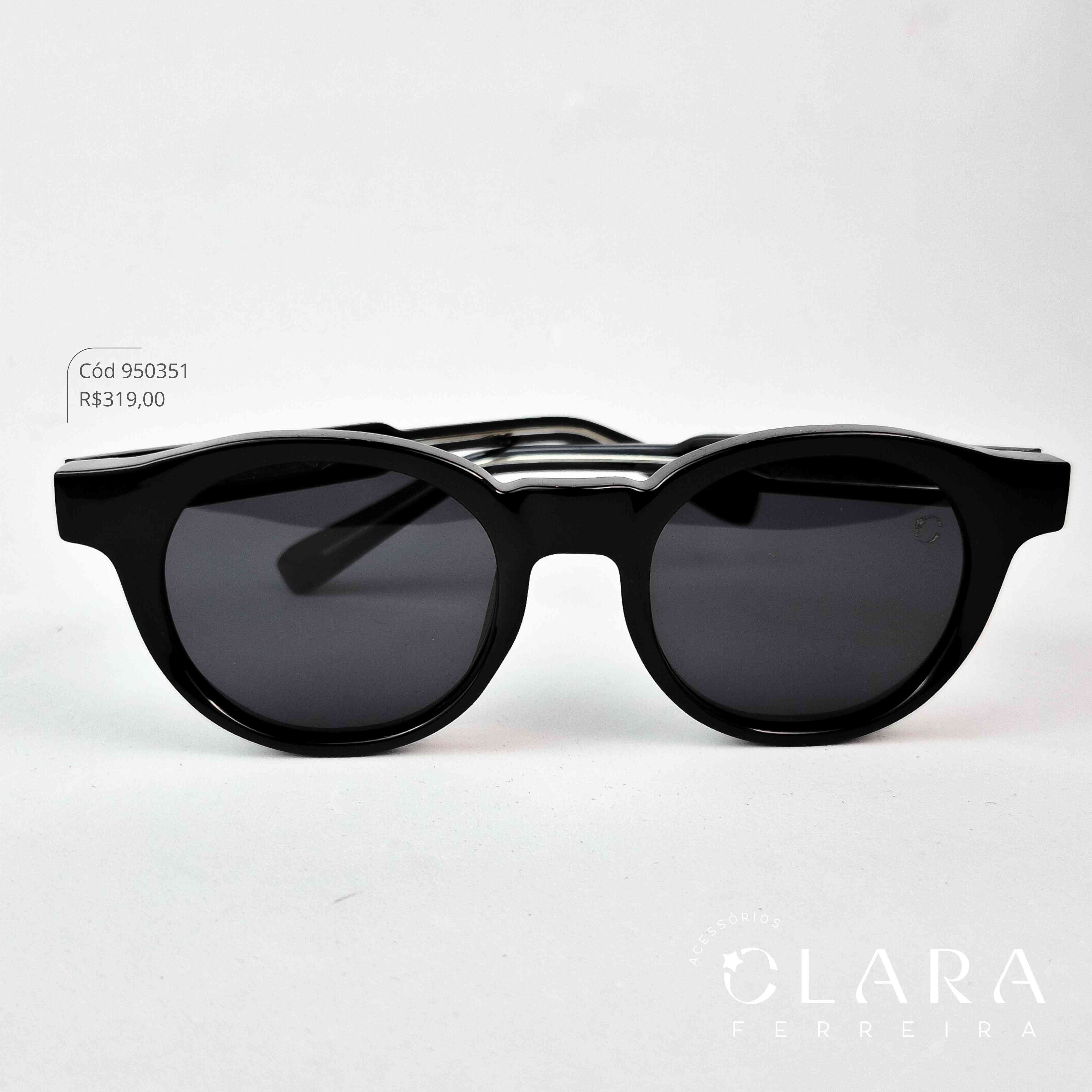 Óculos Solar REDONDO PRETO - INSPIRAÇÃO RAY-BAN - Lente Anti-impacto Polarizada - P581024-C1