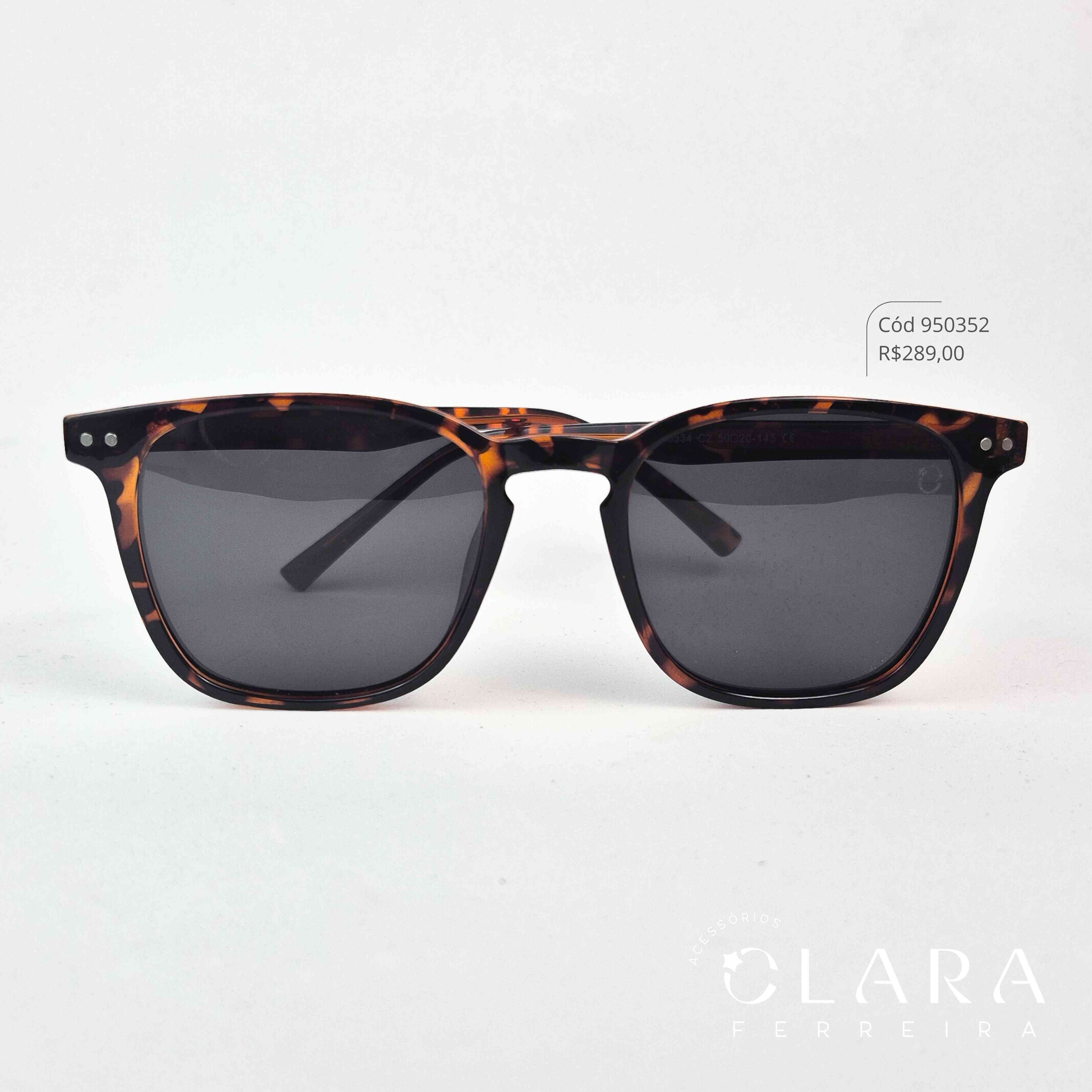 Óculos Solar WAYFARER ONÇA MARROM - INSPIRAÇÃO RAY-BAN - Lente Anti-impacto Polarizada - HA8534-C2