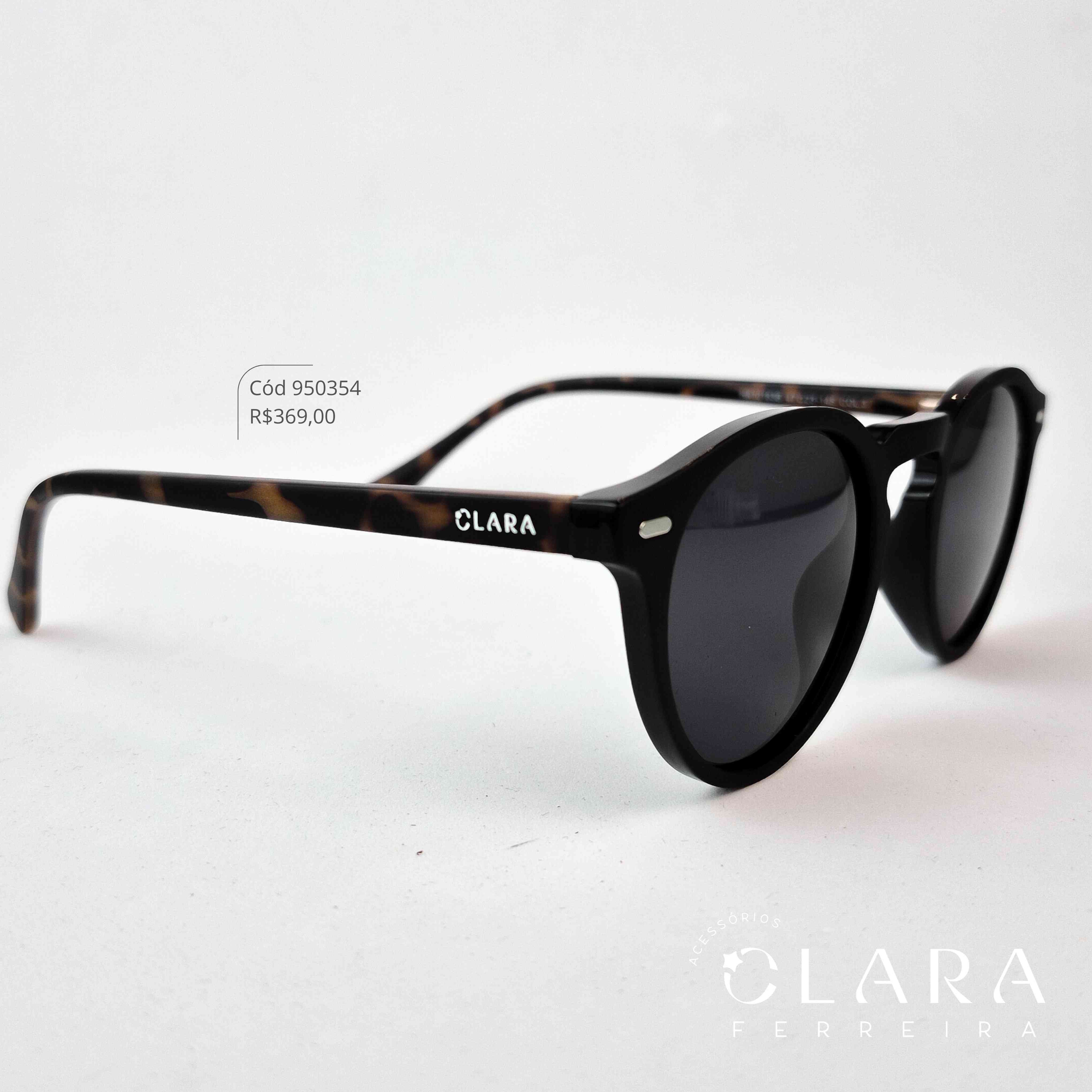 Óculos Solar REDONDO PRETO - INSPIRAÇÃO RAY-BAN - Lente Anti-impacto Polarizada - HA10183B-C3