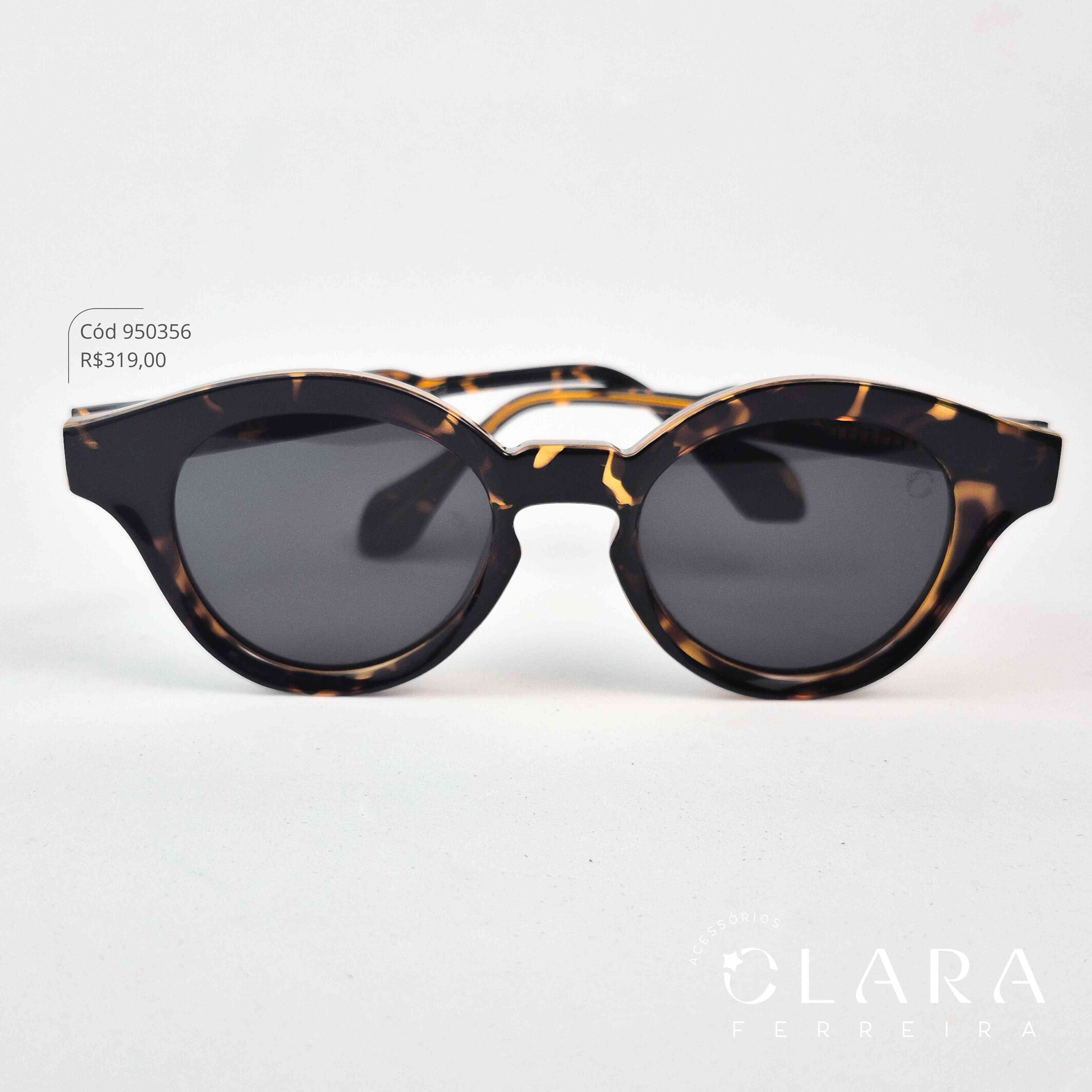 Óculos Solar REDONDO ONÇA MARROM - INSPIRAÇÃO RAY-BAN - Lente Anti-impacto Polarizada - P58992-C2