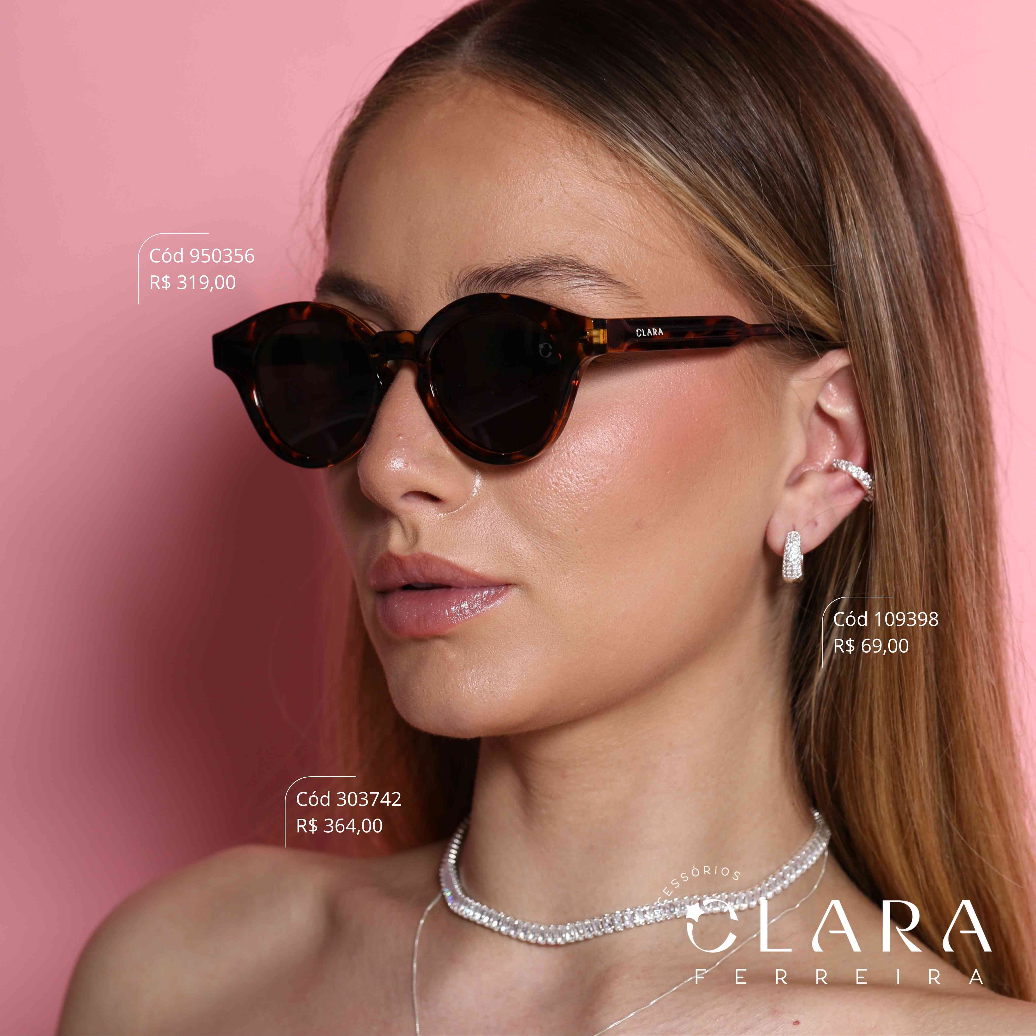 Óculos Solar REDONDO ONÇA MARROM - INSPIRAÇÃO RAY-BAN - Lente Anti-impacto Polarizada - P58992-C2