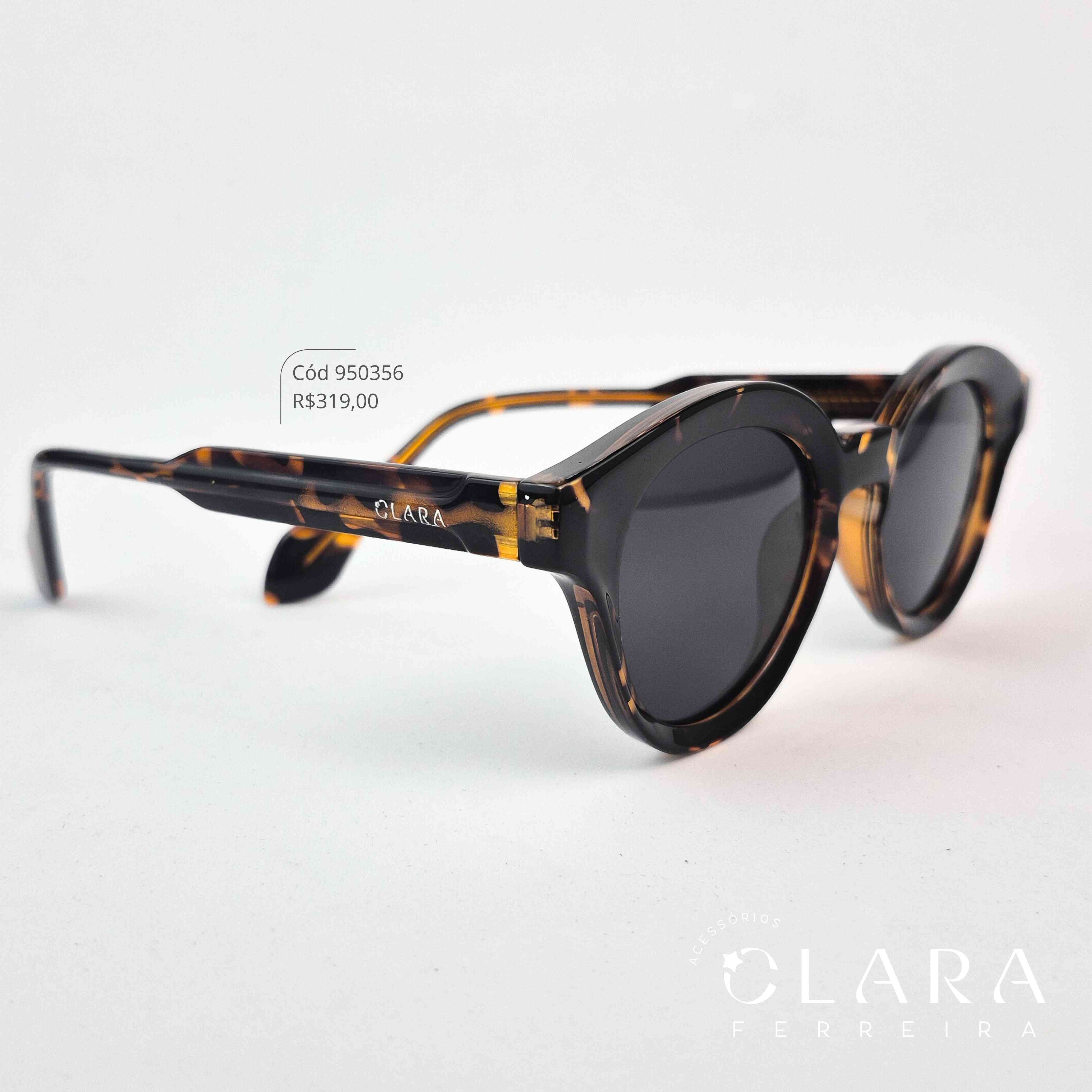 Óculos Solar REDONDO ONÇA MARROM - INSPIRAÇÃO RAY-BAN - Lente Anti-impacto Polarizada - P58992-C2